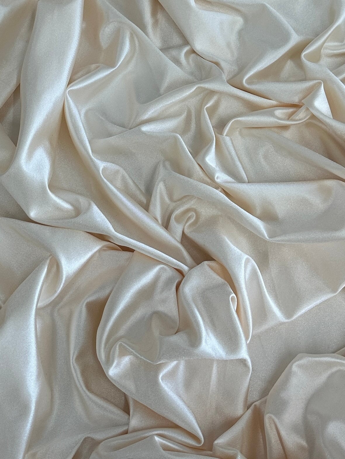 Cream Shiny Nylon Spandex, Cream Spandex, Nylon Spandex, Shiny Spandex, Stretch Fabric, 4 way stretch fabric, Fabric on Sale, Activewear Fabric, Polyester Fabric