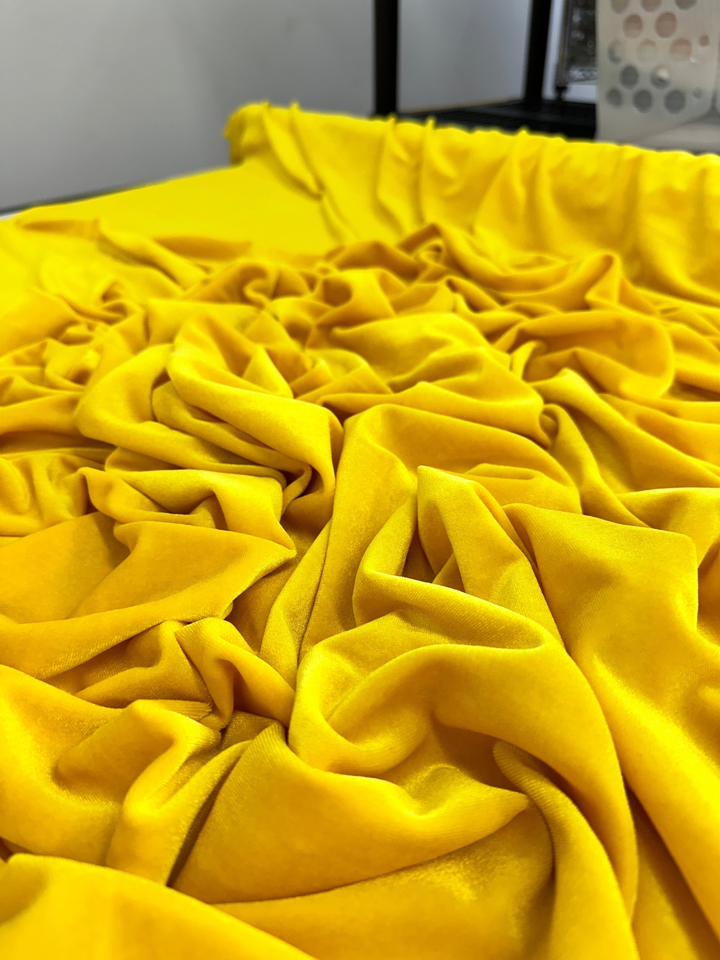 Yellow Stretch Velvet, Velvet Material, Velvet Fabric, Velour Fabric Sale, Velvet Fabric Online, Stretch Velvet Spandex, Plush Velvet