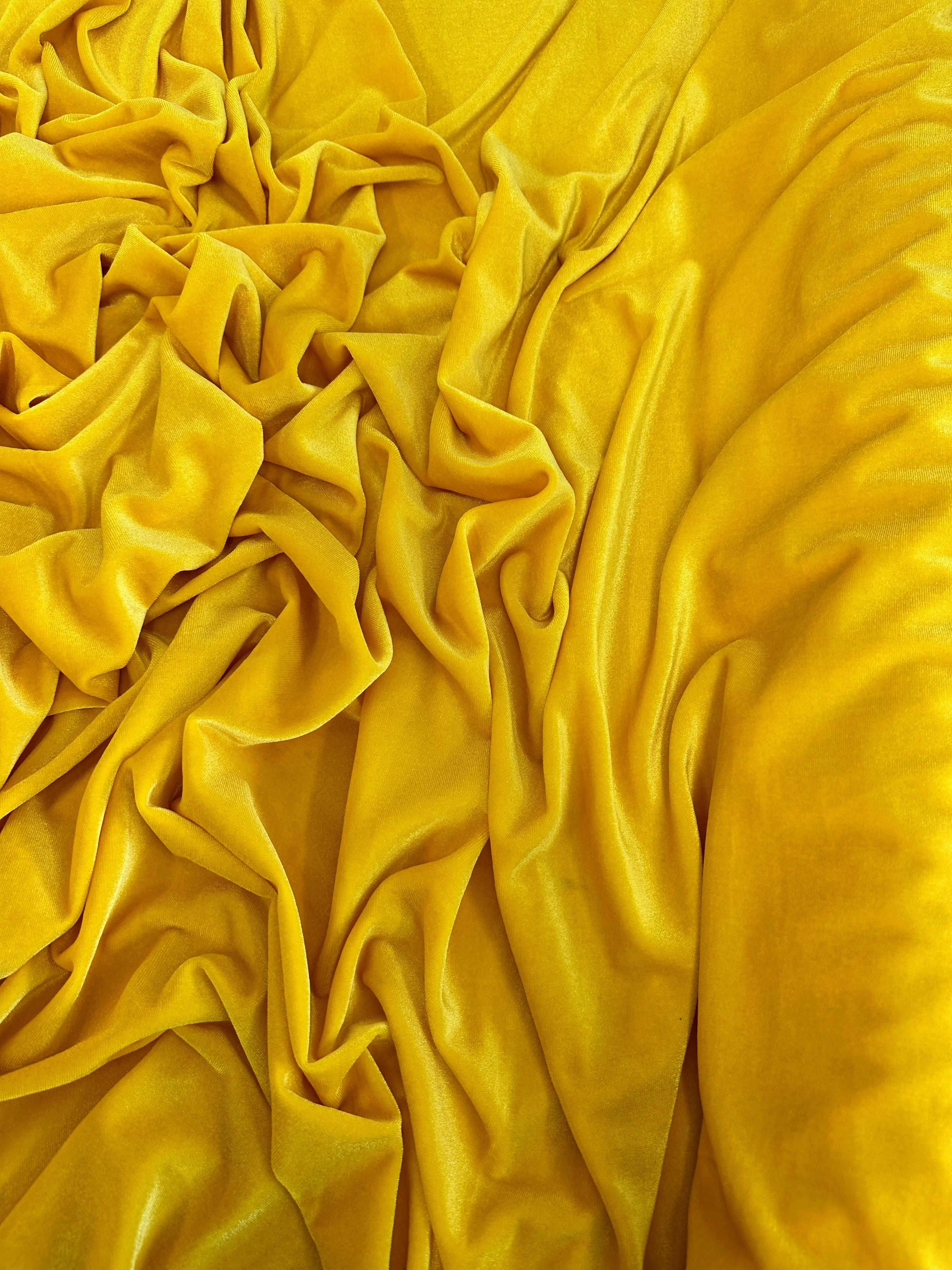 Yellow Stretch Velvet, Shop Fabrics Online, Sewing, Fabric Store, Sewing Store, Cheap Fabric Store, Kiki Textiles, Textile by the Yard