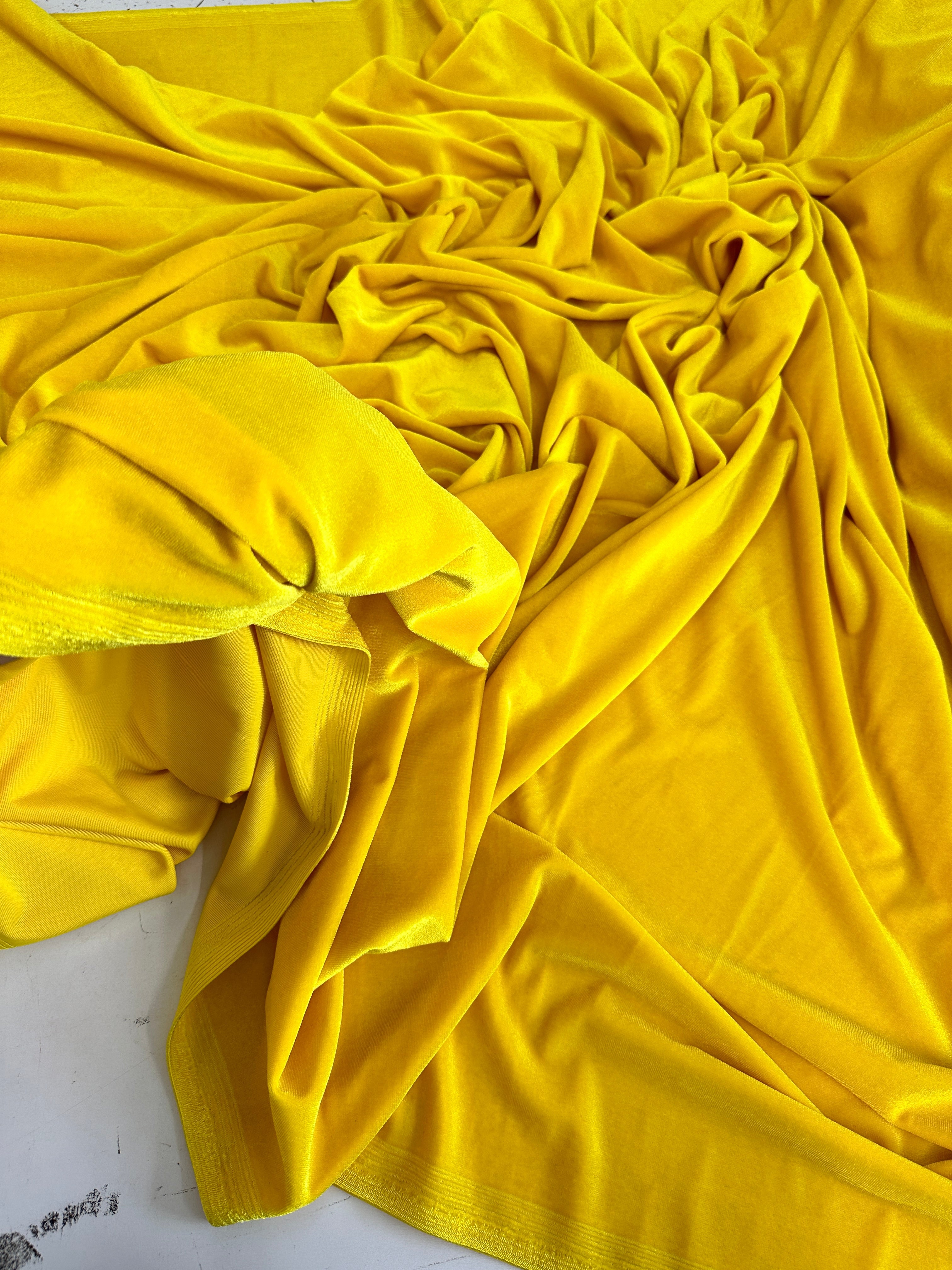 Yellow Stretch Velvet, Shop Fabrics Online, Sewing, Fabric Store, Sewing Store, Cheap Fabric Store, Kiki Textiles, Textile by the Yard