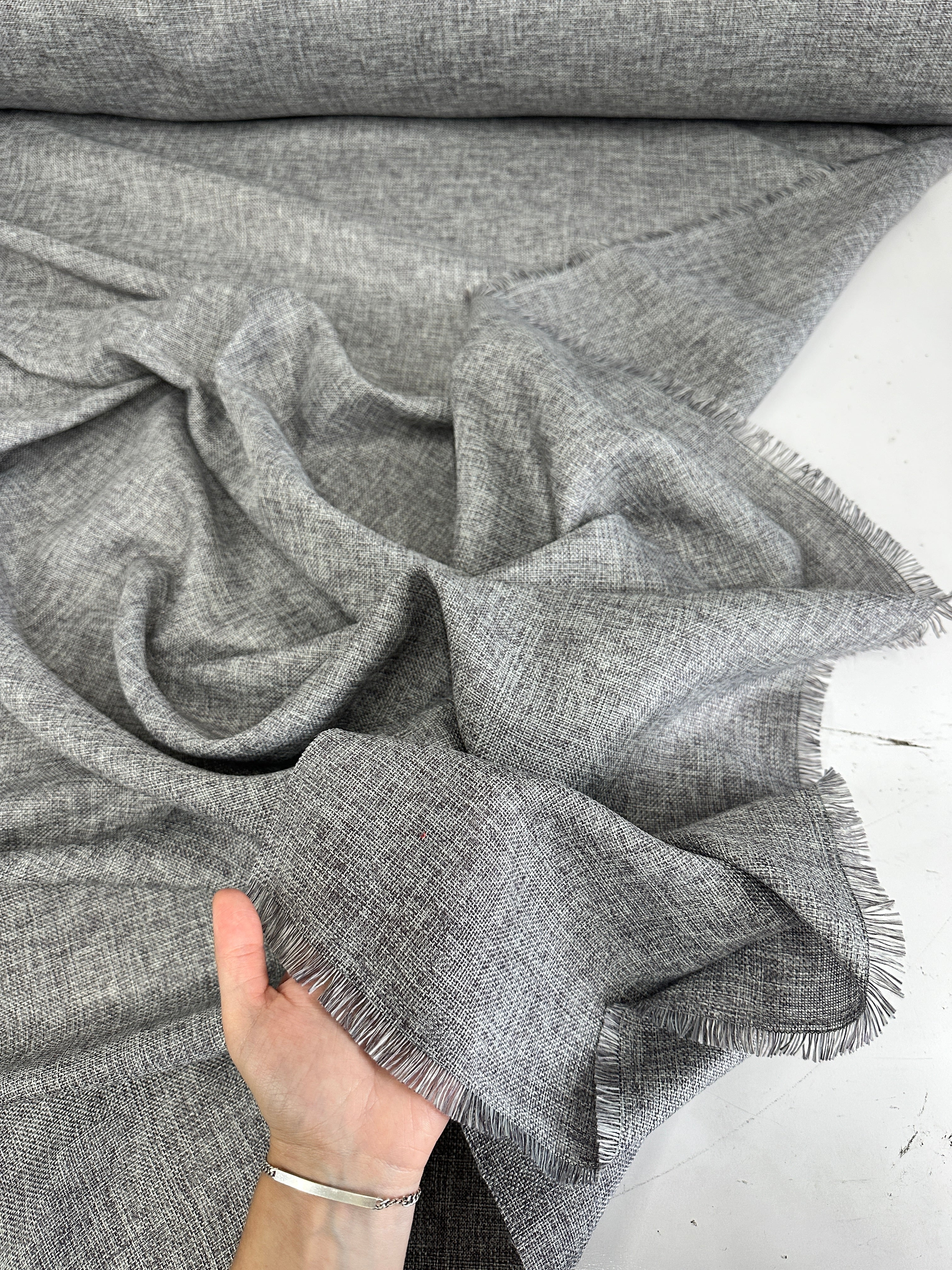 Gray Faux Linen, Faux Linen, Linen Fabric by Yard, Linen Fabric, Linen Material, Premium Linen, Durable Fabric, Home Decor Fabric