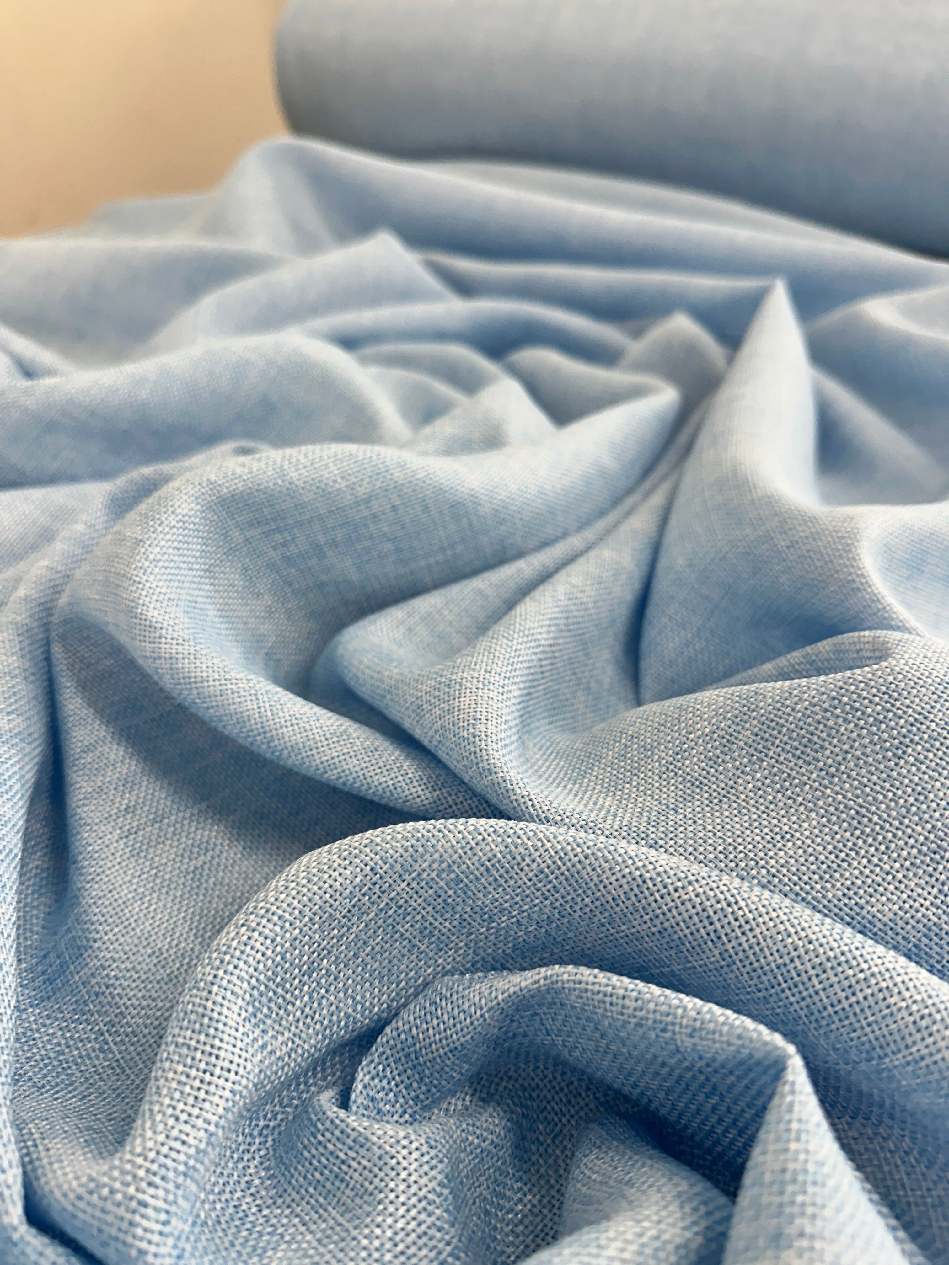 Baby Blue Faux Linen, Shop Fabrics Online, Sewing, Fabric Store, Sewing Store, Cheap Fabric Store, Kiki Textiles, Textile by the Yard