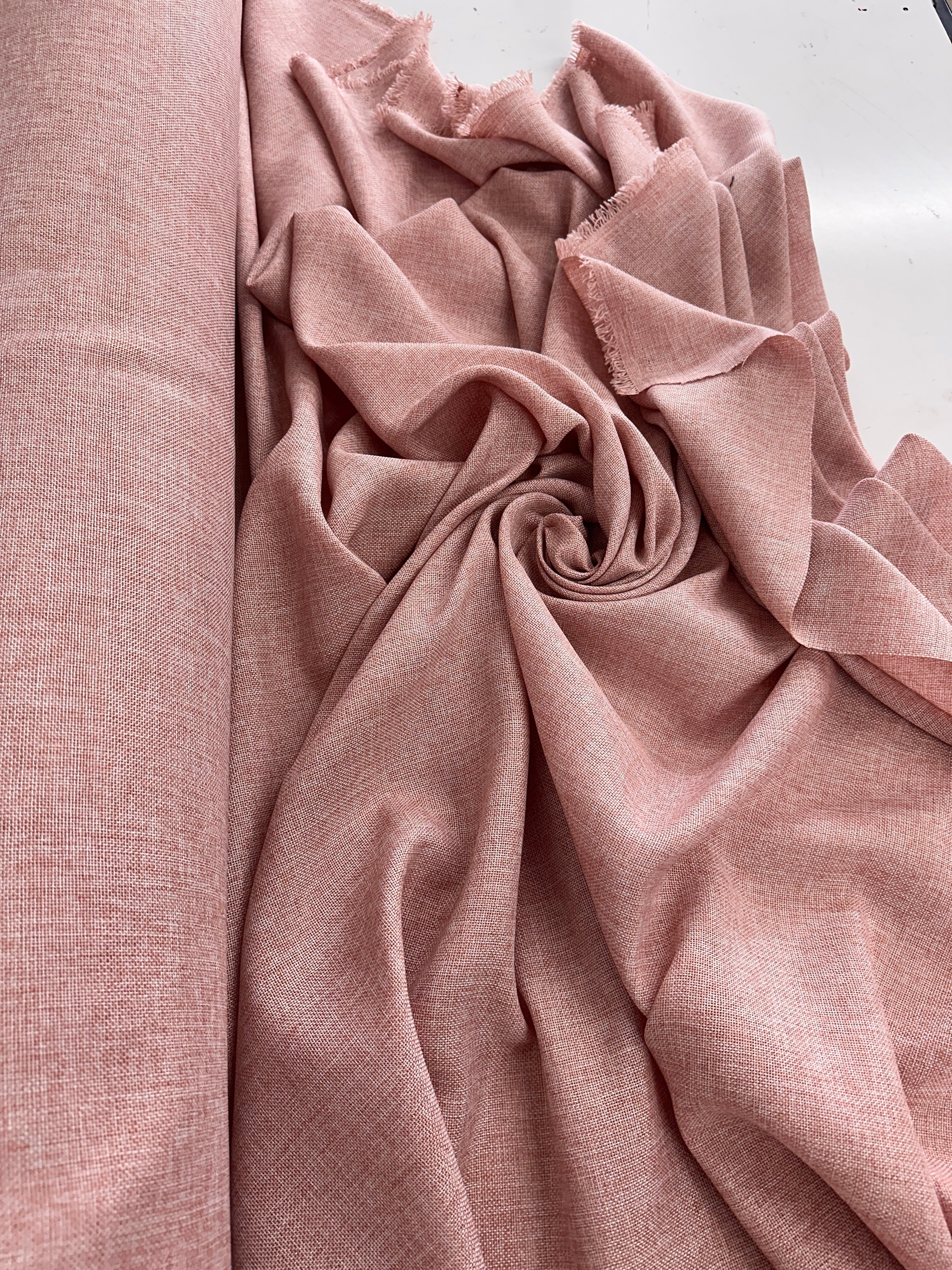 Blush Pink Faux Linen, Faux Linen, Linen Fabric by Yard, Linen Fabric, Linen Material, Premium Linen, Durable Fabric, Home Decor Fabric