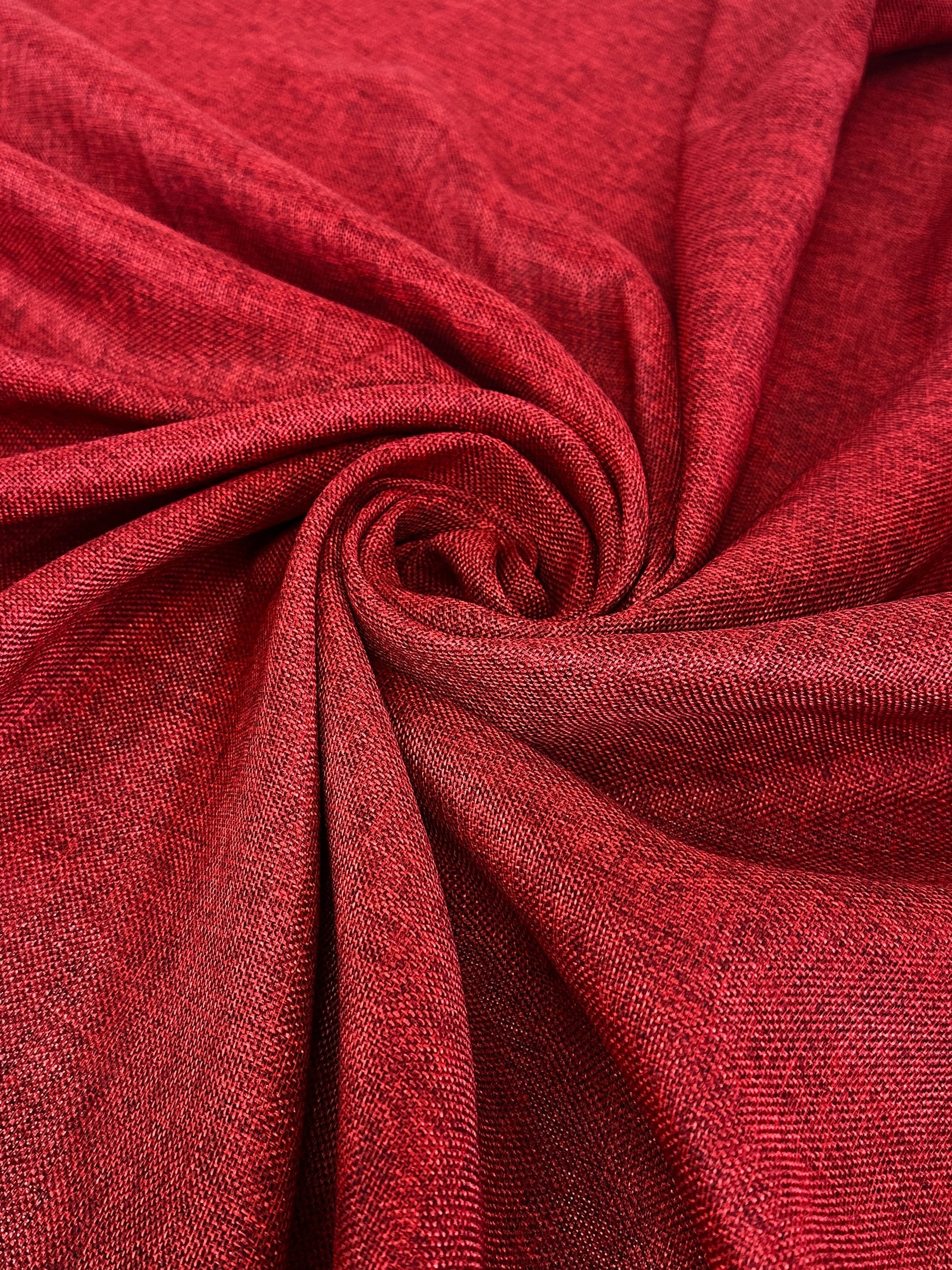 Burgundy Faux Linen, Faux Linen, Linen Fabric by Yard, Linen Fabric, Linen Material, Premium Linen, Durable Fabric, Home Decor Fabric