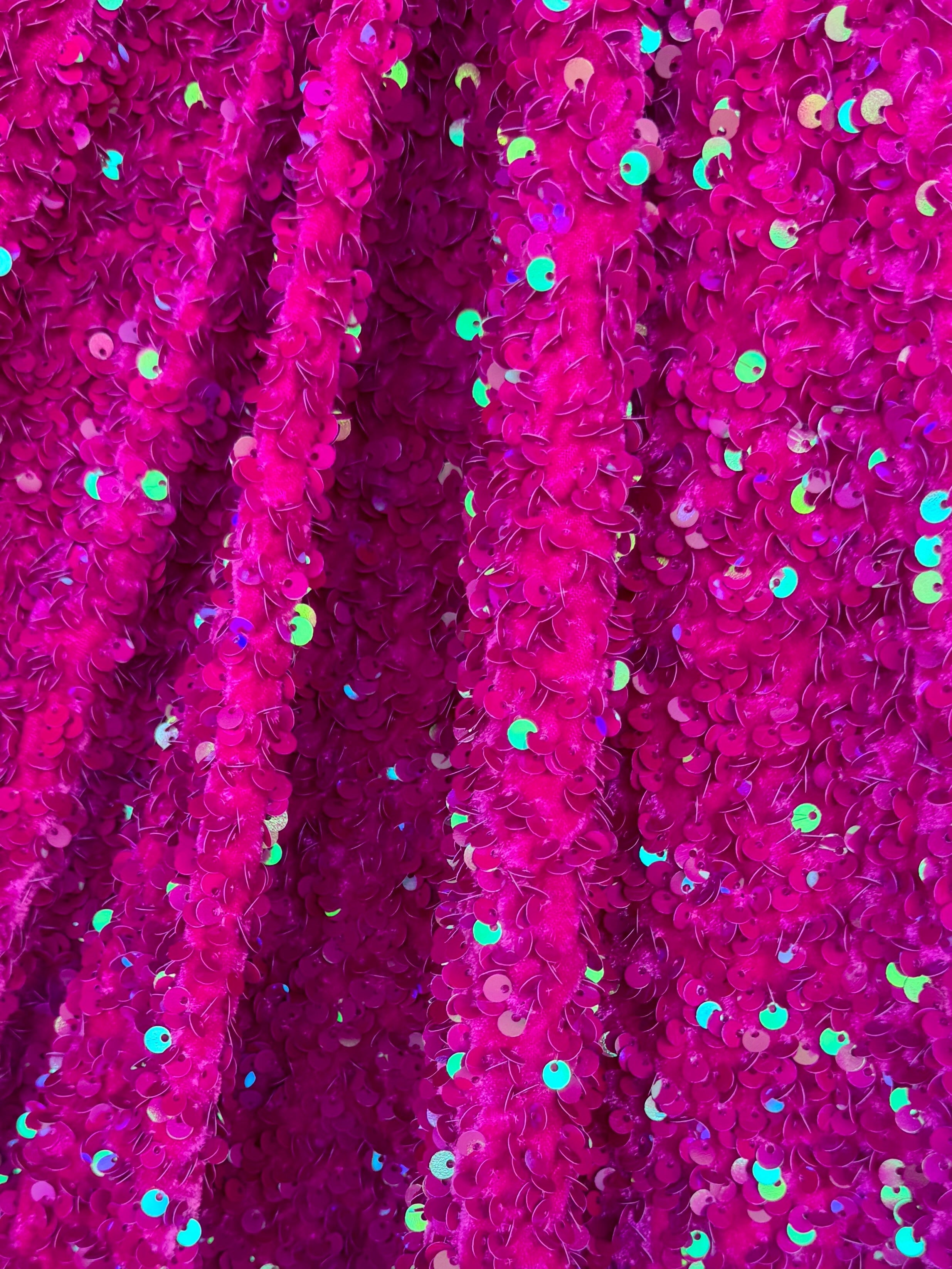 Fuchsia Iridescent Sequin on Velvet, online textile store, sewing, fabric store, sewing store, cheap fabric store, kiki textiles