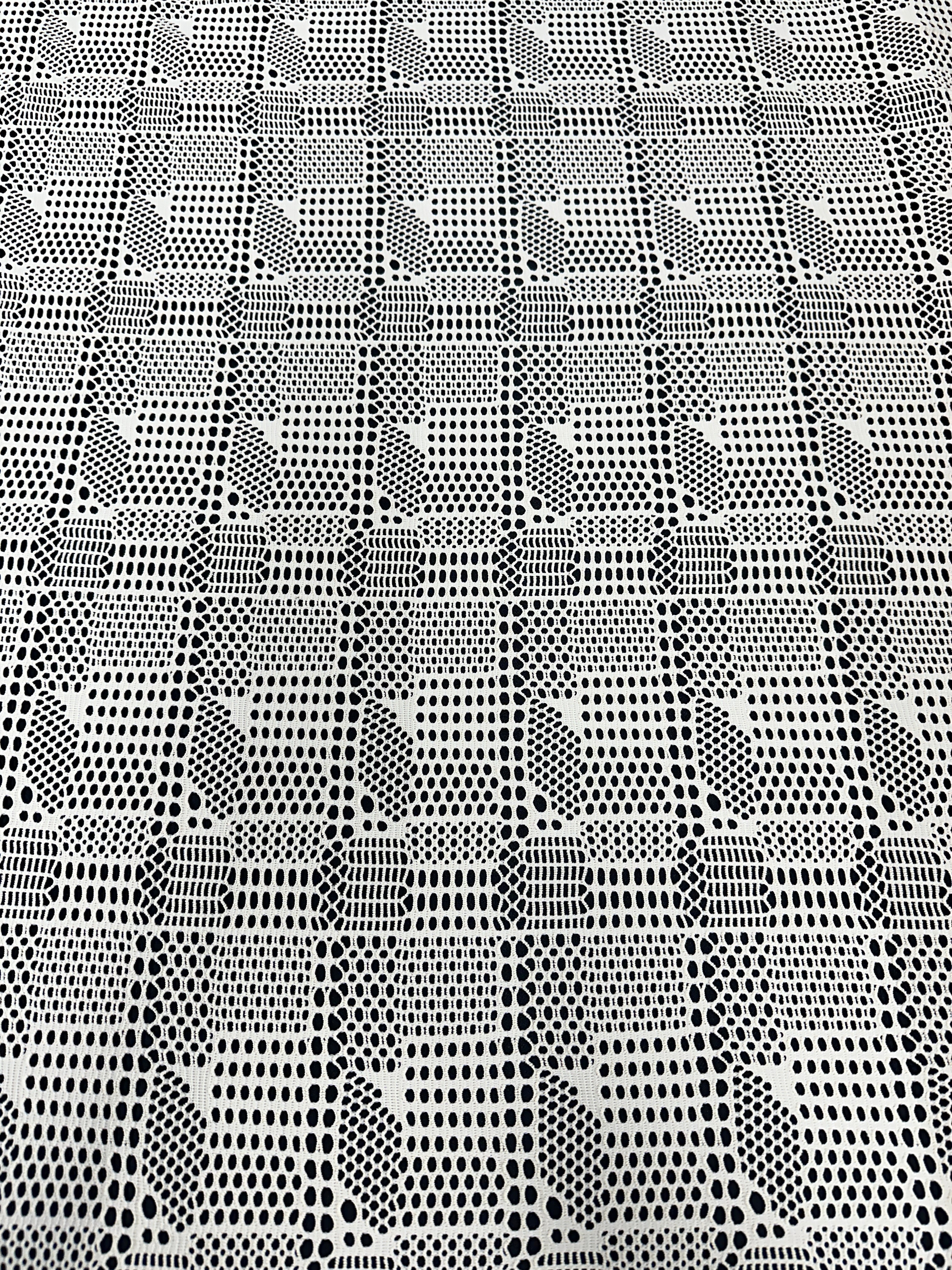 White Geometric Hollow Out Knit, online textile store, sewing, fabric store, sewing store, cheap fabric store, kiki textiles