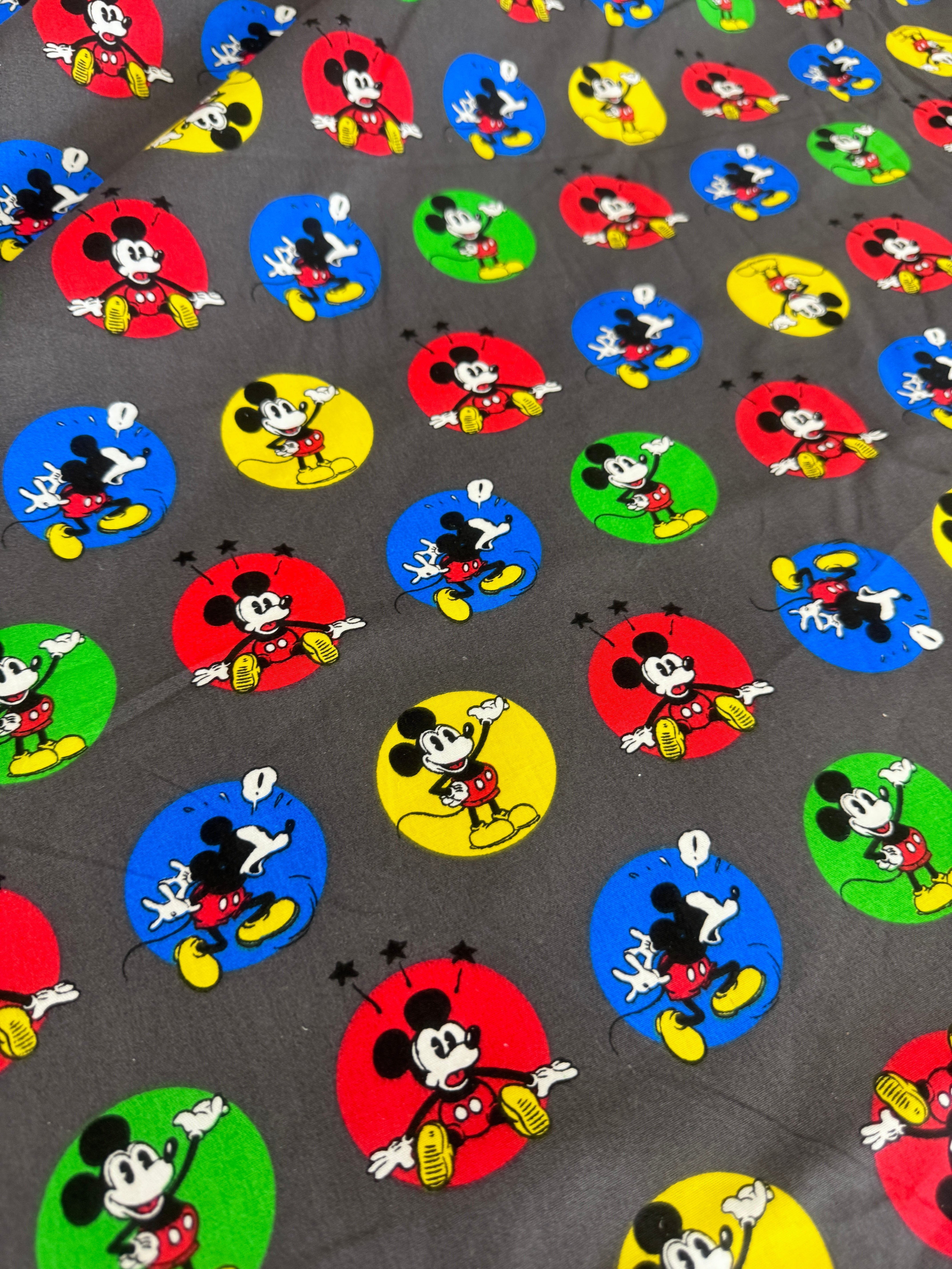 Mickey Mouse Print Cotton, Mickey Mouse Cotton, Organic cotton, Breathable fabric, Lightweight fabric,Fair trade cotton, Cotton yarn, Gauze fabric, Cotton fashion, Tie-dye fabric