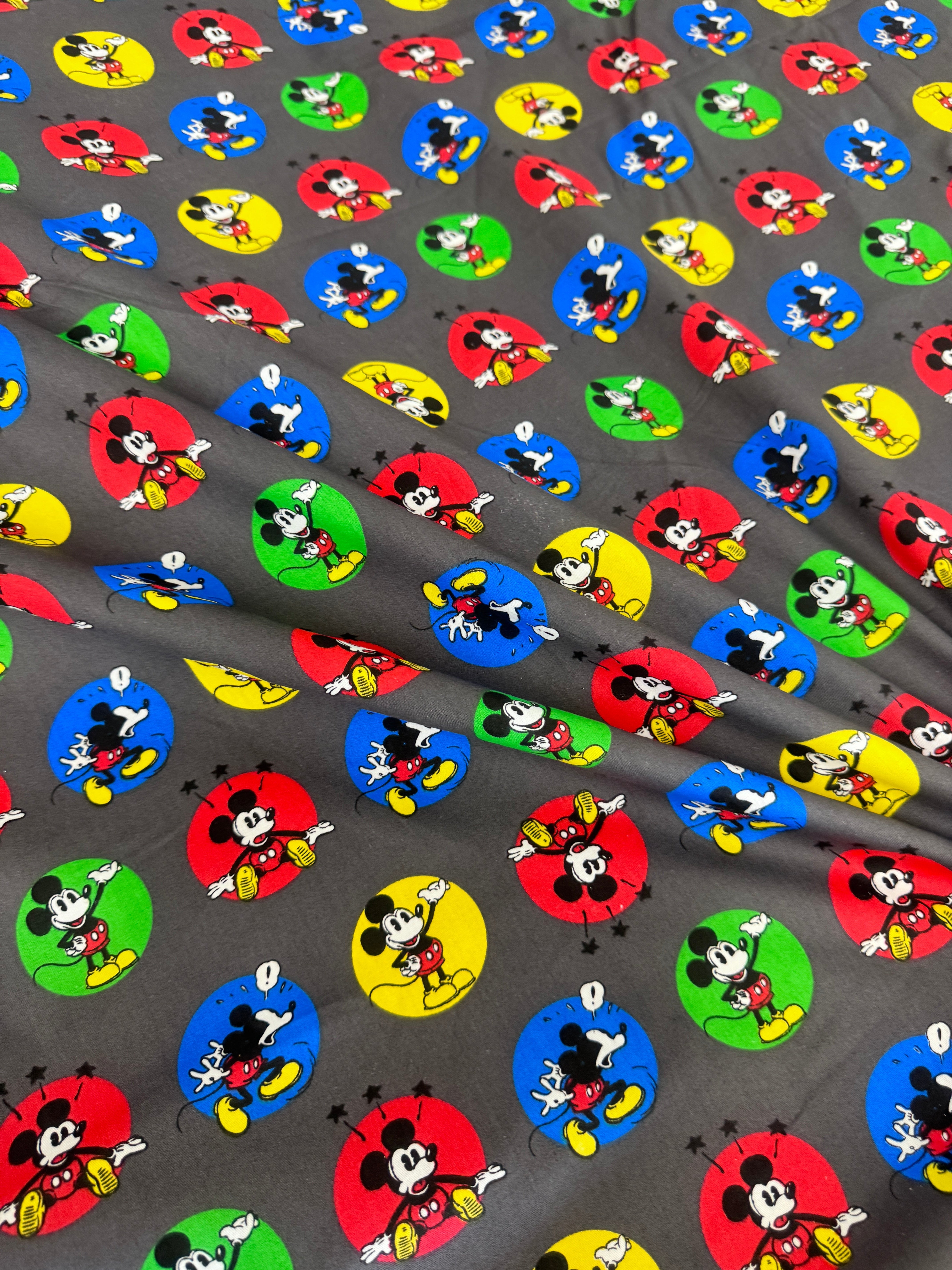 Mickey Mouse Print Cotton, Mickey Mouse Cotton, Organic cotton, Breathable fabric, Lightweight fabric,Fair trade cotton, Cotton yarn, Gauze fabric, Cotton fashion, Tie-dye fabric