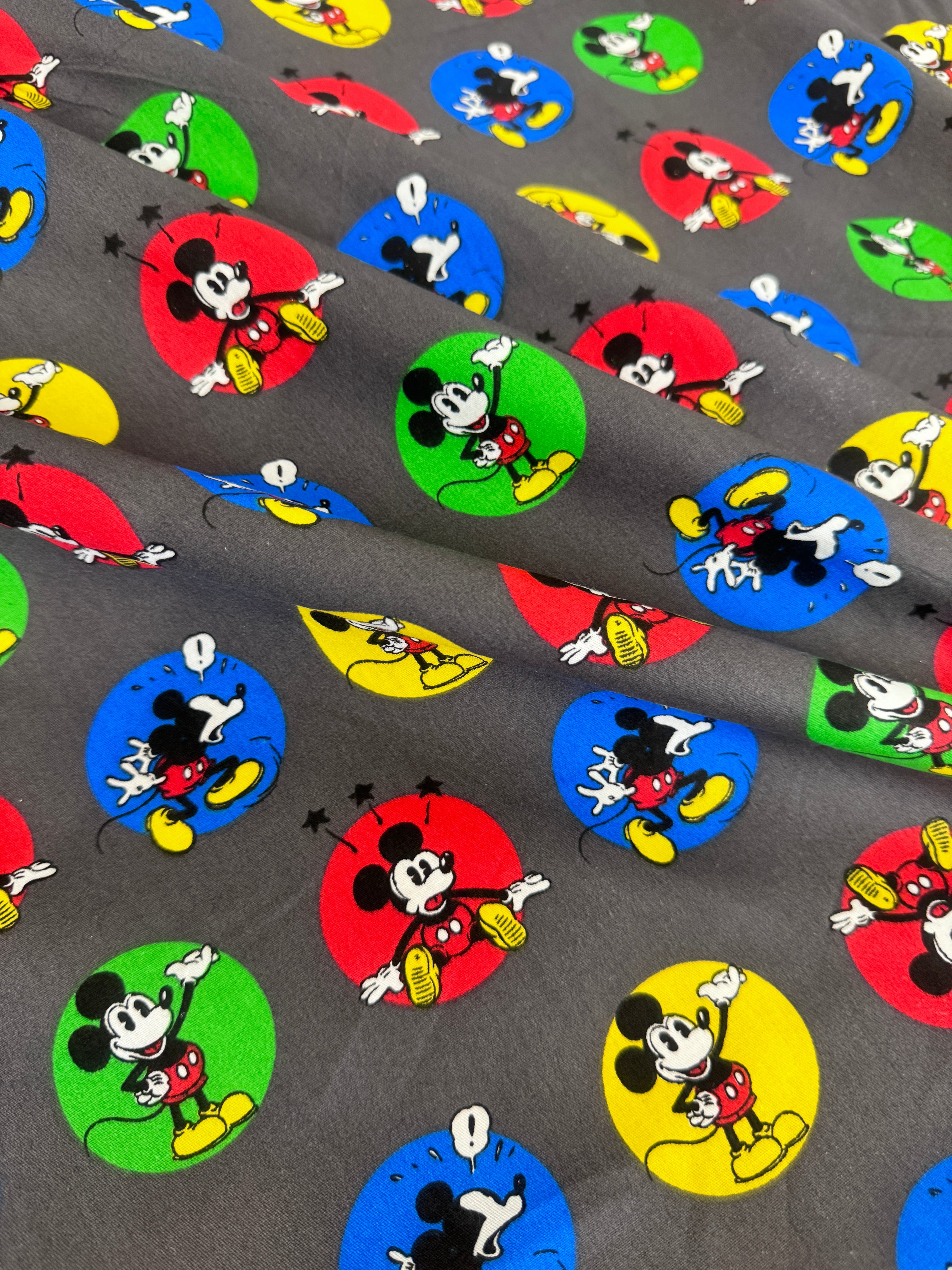 Mickey Mouse Print Cotton, Mickey Mouse Cotton, Organic cotton, Breathable fabric, Lightweight fabric,Fair trade cotton, Cotton yarn, Gauze fabric, Cotton fashion, Tie-dye fabric