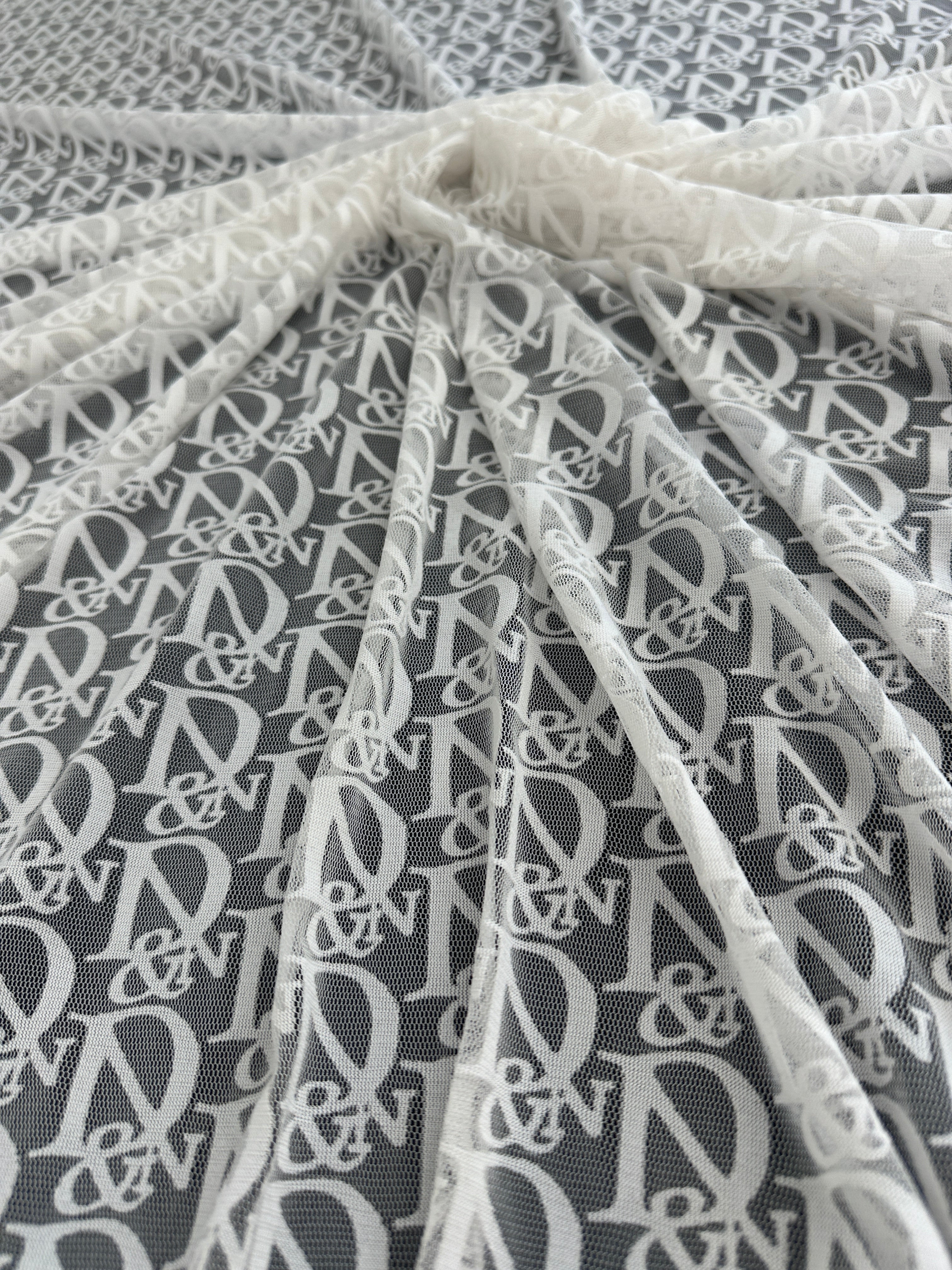 White Letter Power Mesh, sewing, fabric store, sewing store, cheap fabric store, kiki textiles