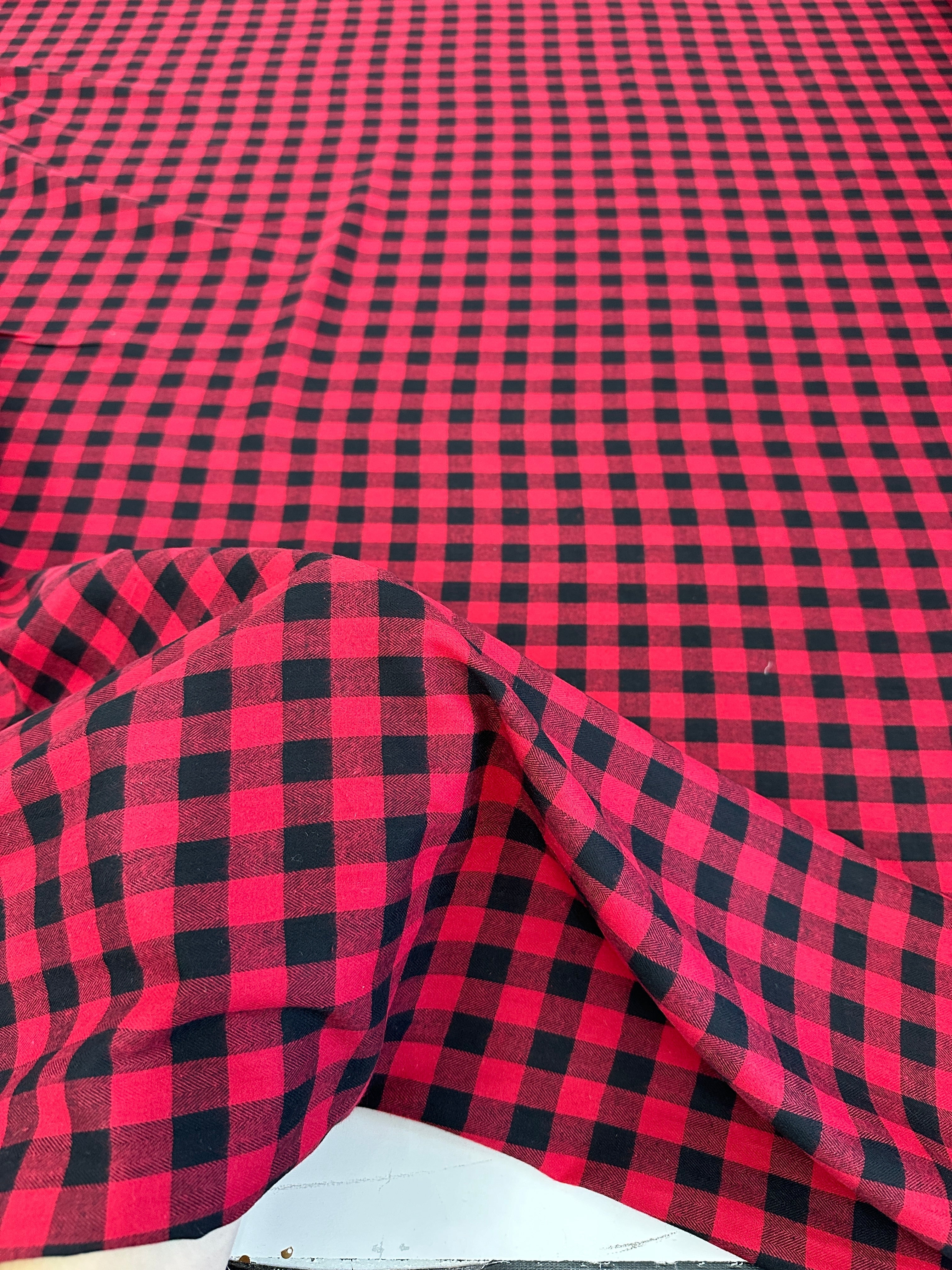 Black Red Woven Checkered Wool Blend, sewing, fabric store, sewing store, cheap fabric store, kiki textiles