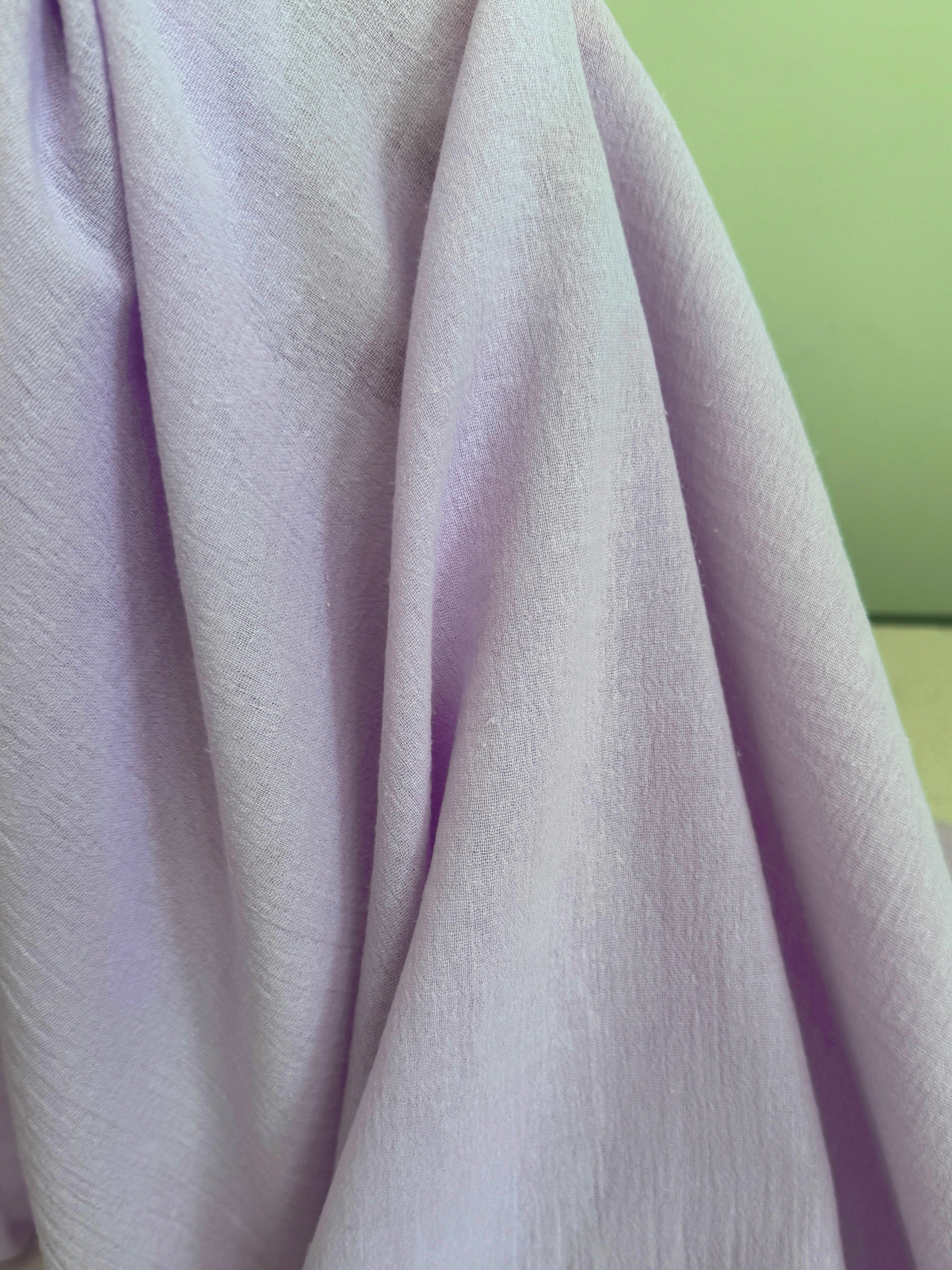 Lilac Cotton Gauze, Lilac Cotton, Organic cotton, Breathable fabric, Lightweight fabric,Fair trade cotton, Cotton yarn, Gauze fabric, Cotton fashion, Tie-dye fabric