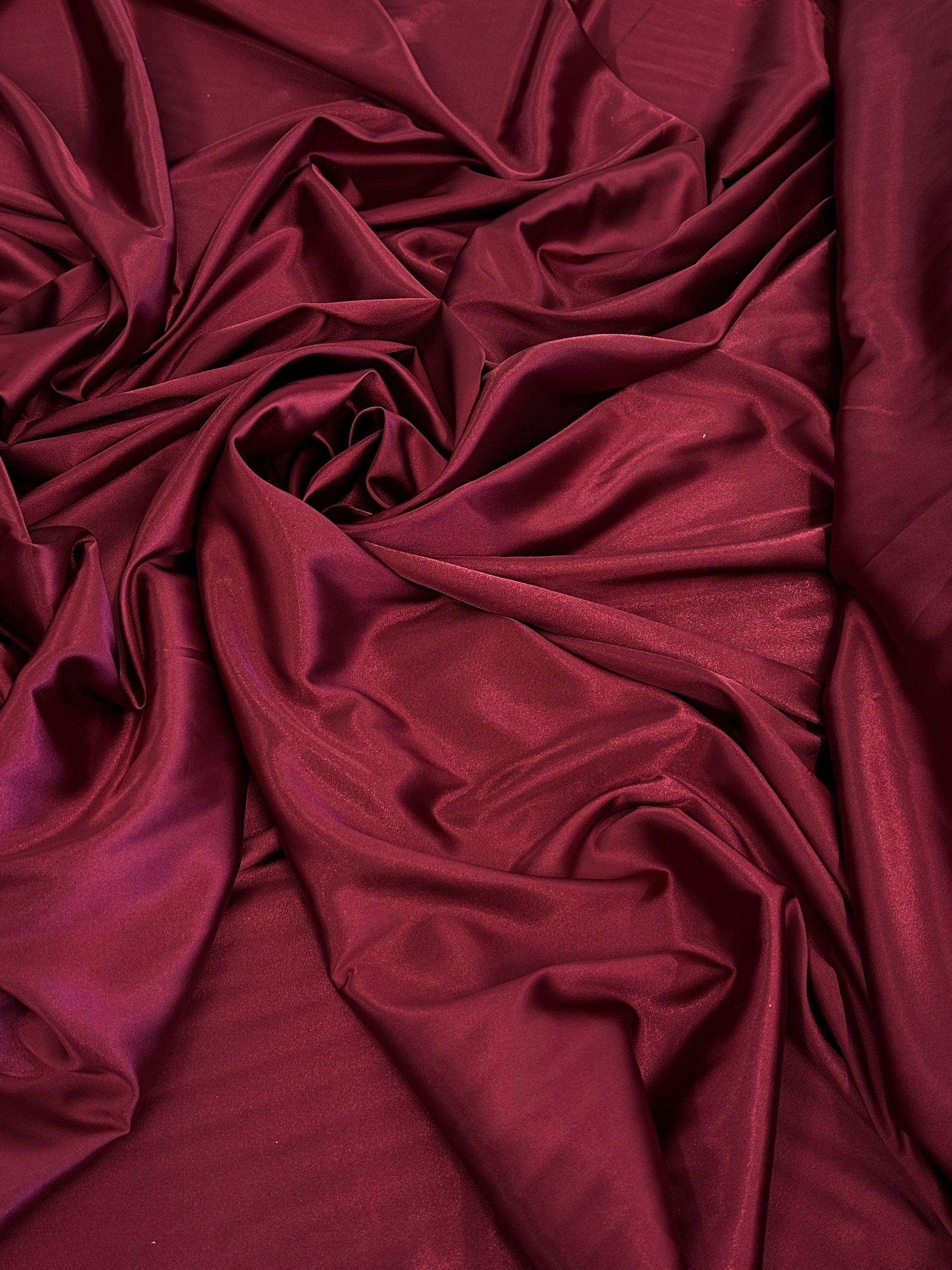 Burgundy Luxury Silky Satin, Luxury Silky Satin, Silky Satin, Premium Stretch Crepe Back Satin, Satin for Bride, Satin for Women, Satin in Low Price, Cheap Satin, Satin on Sale