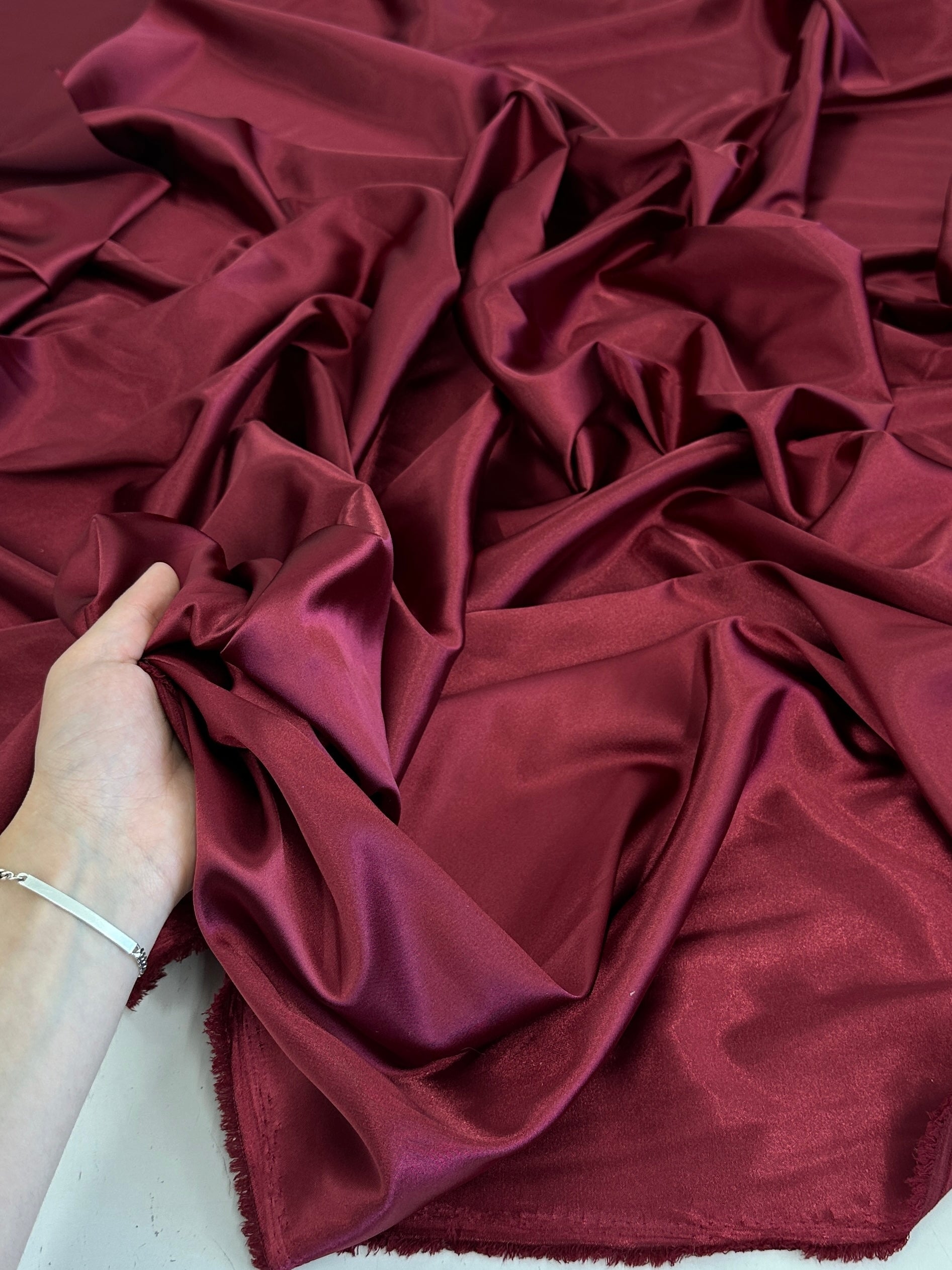 Burgundy Luxury Silky Satin, Shop Fabrics Online, Sewing, Fabric Store, Sewing Store, Cheap Fabric Store, Kiki Textiles, Textile by the Yard