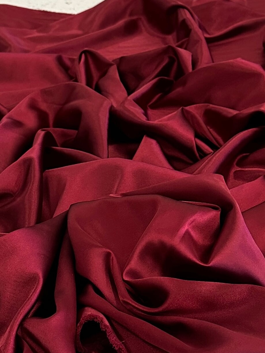 Burgundy Luxury Silky Satin, Shop Fabrics Online, Sewing, Fabric Store, Sewing Store, Cheap Fabric Store, Kiki Textiles, Textile by the Yard