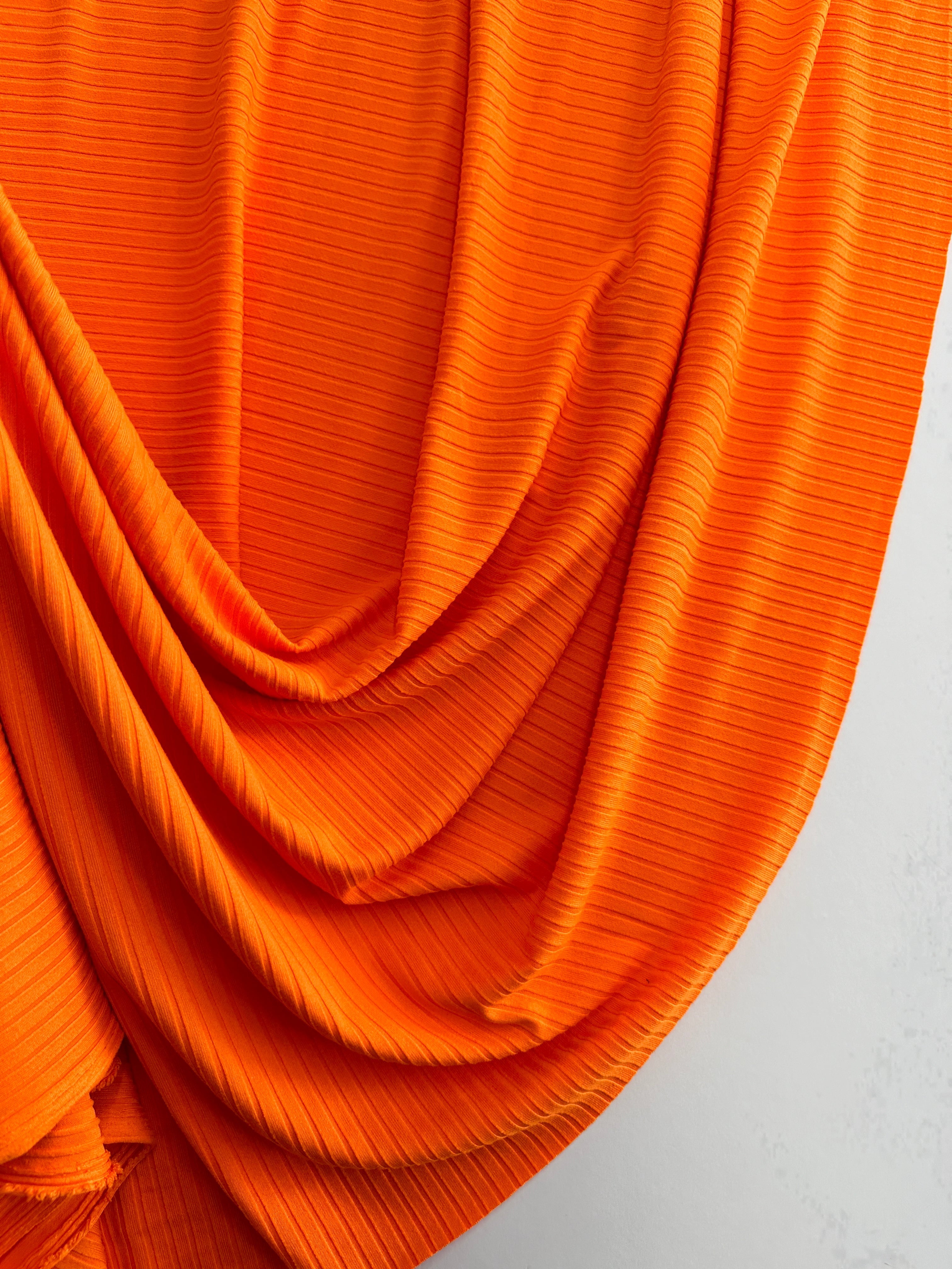 Orange Rib Knit, Shop Fabrics Online, Sewing, Fabric Store, Sewing Store, Cheap Fabric Store, Kiki Textiles, Textile by the Yard