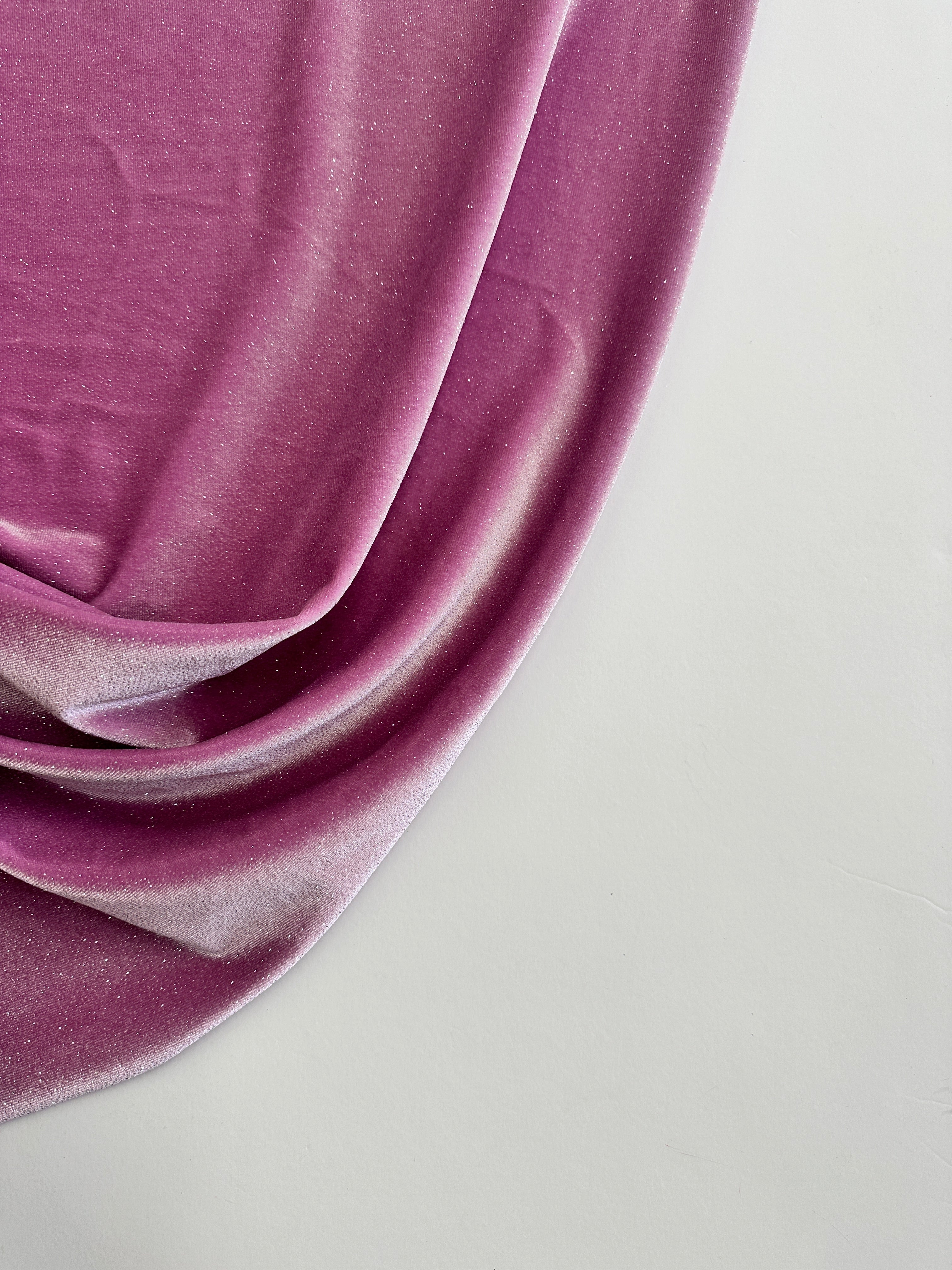 Mauve Shimmery Stretch Velvet, Velvet Material, Velvet Fabric, Velour Fabric Sale, Velvet Fabric Online, Stretch Velvet Spandex, Plush Velvet