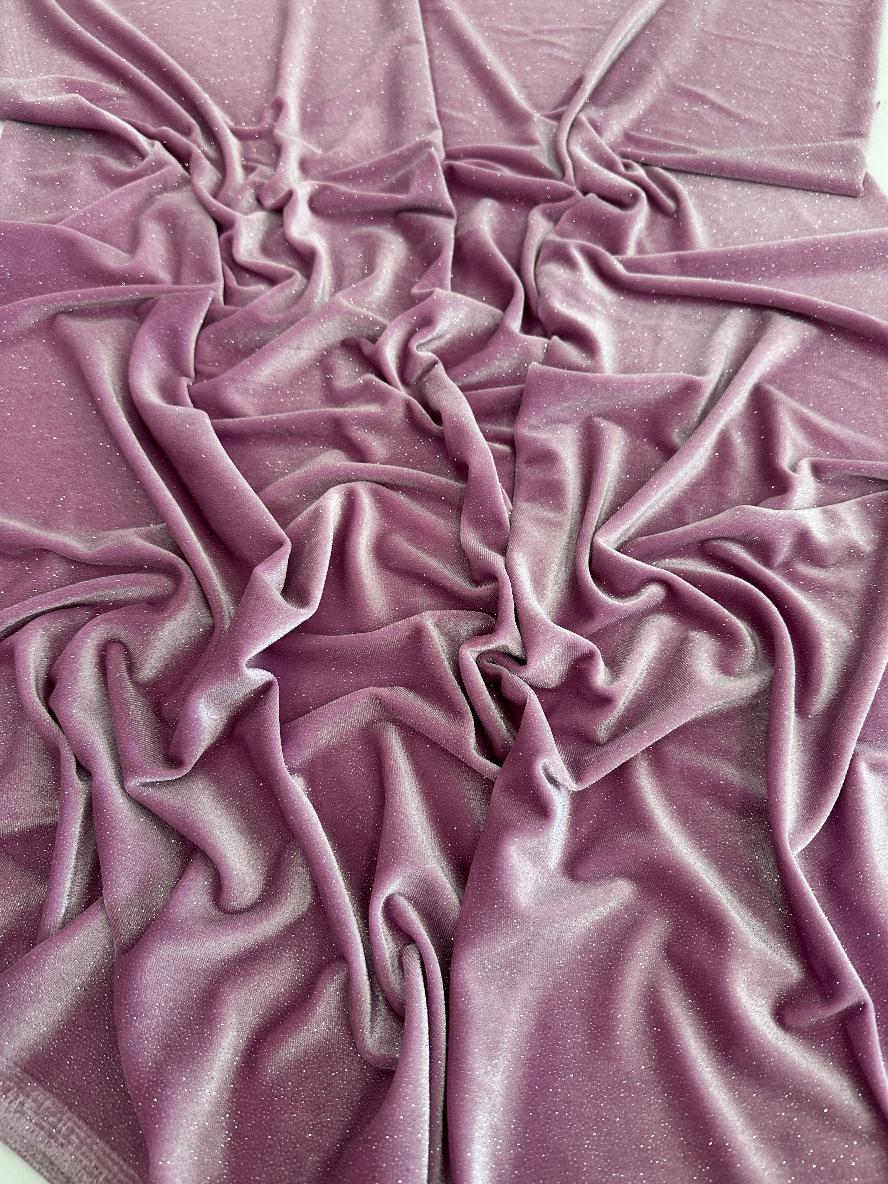 Mauve Shimmery Stretch Velvet, Velvet Material, Velvet Fabric, Velour Fabric Sale, Velvet Fabric Online, Stretch Velvet Spandex, Plush Velvet