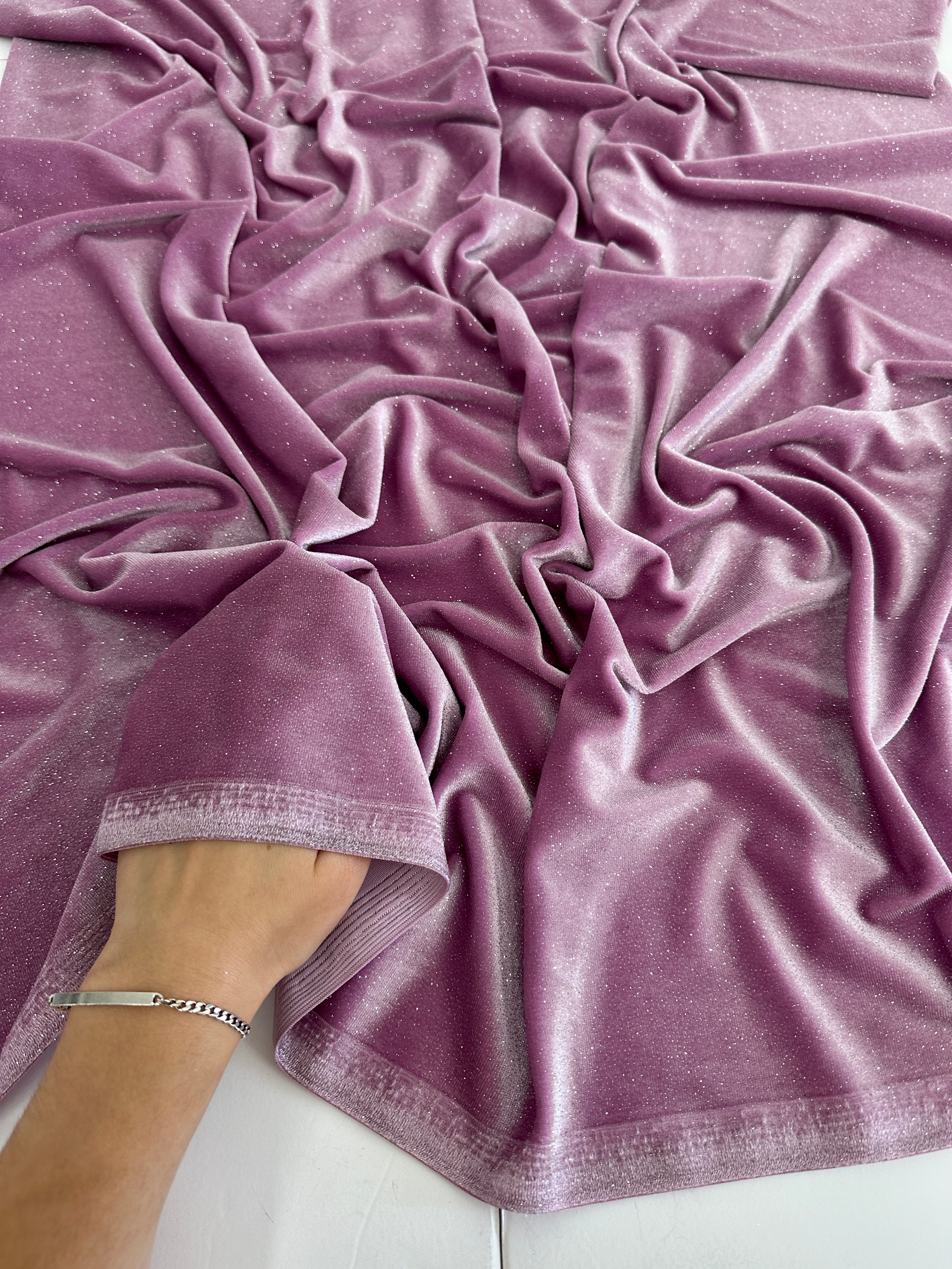 Mauve Shimmery Stretch Velvet, shop fabrics online, sewing, fabric store, sewing store, cheap fabric store, kiki textiles, textile by the yard