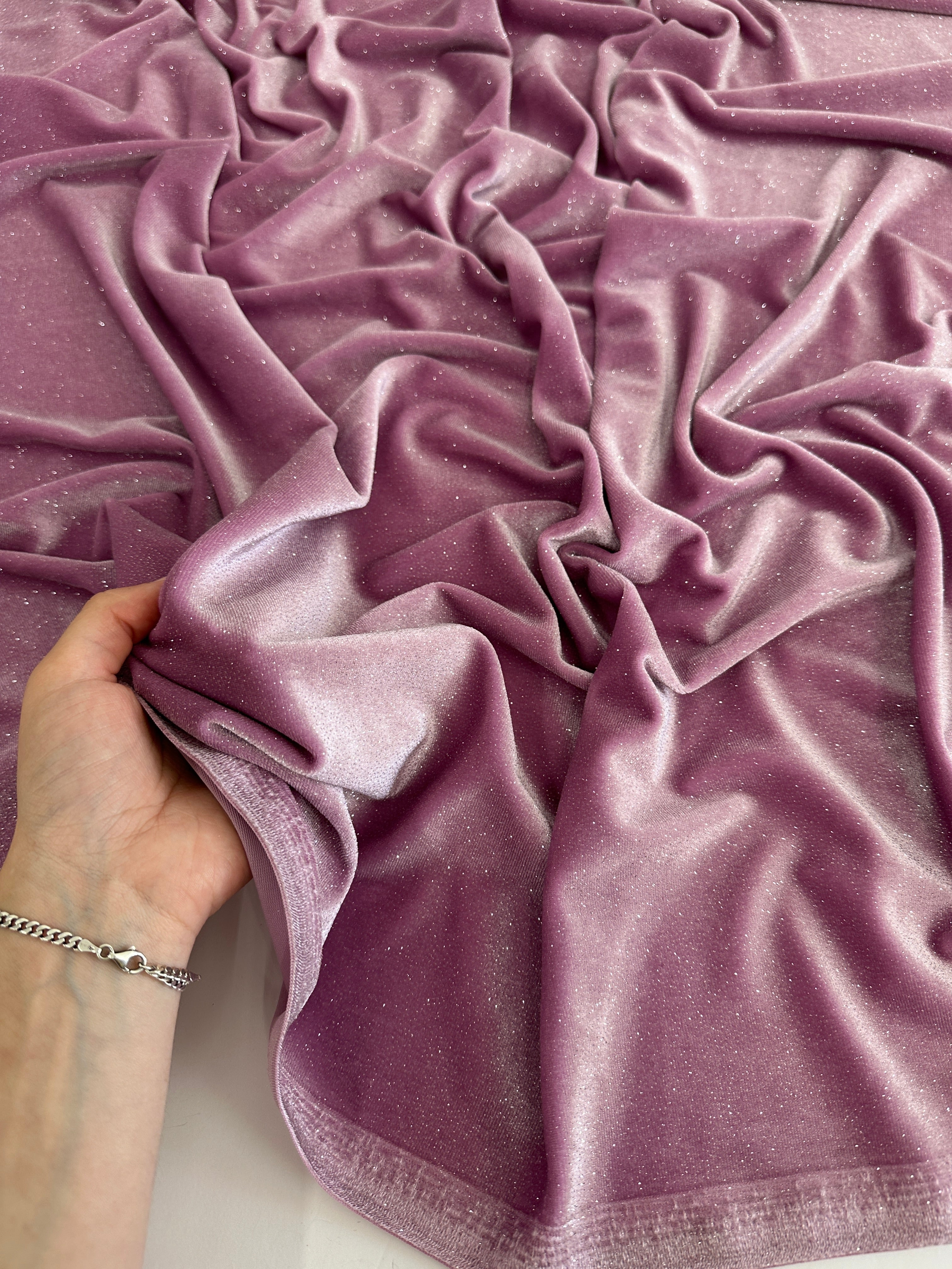 Mauve Shimmery Stretch Velvet, shop fabrics online, sewing, fabric store, sewing store, cheap fabric store, kiki textiles, textile by the yard