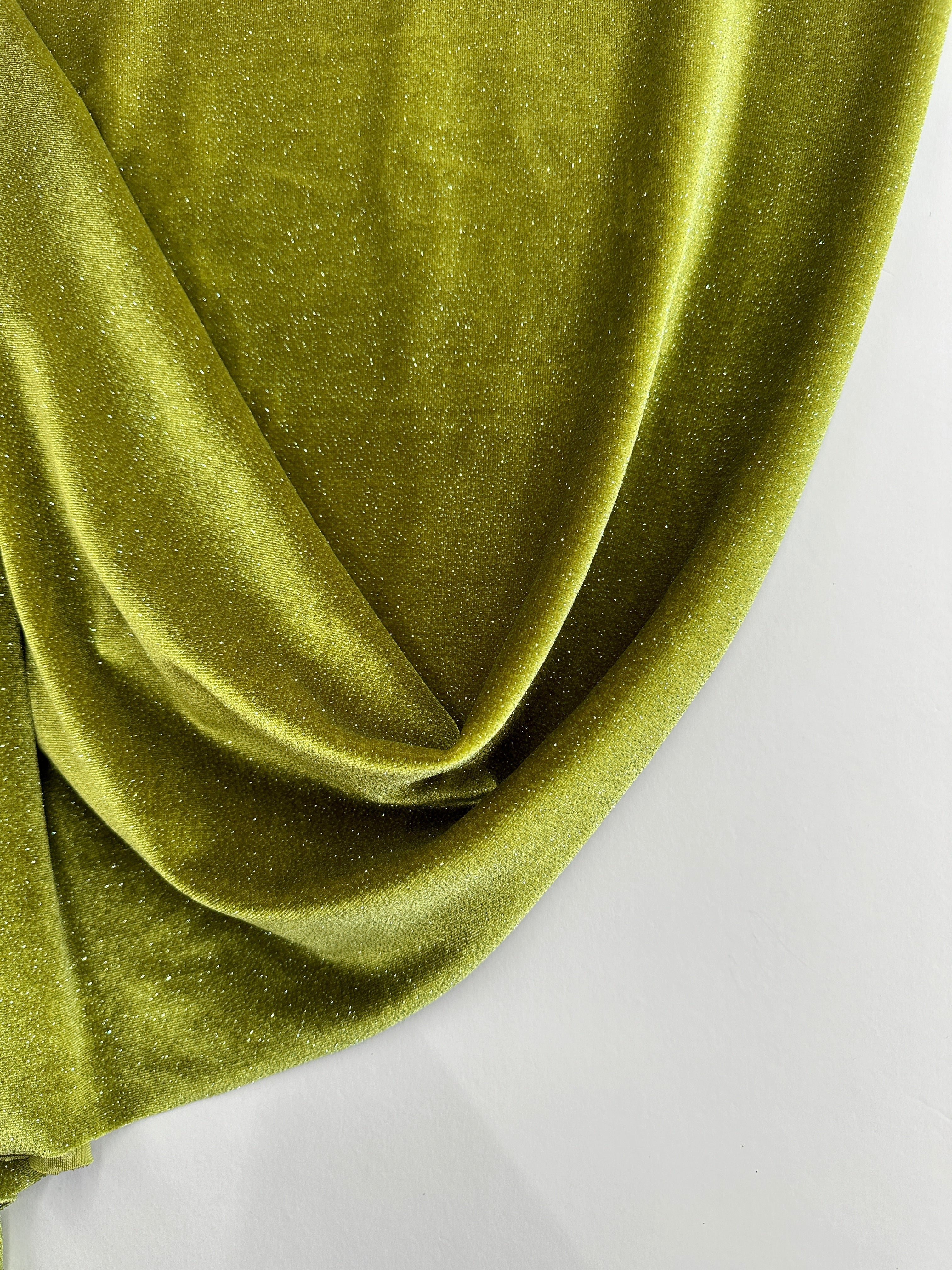 Olive Shimmery Stretch Velvet, shop fabrics online, sewing, fabric store, sewing store, cheap fabric store, kiki textiles, textile by the yard