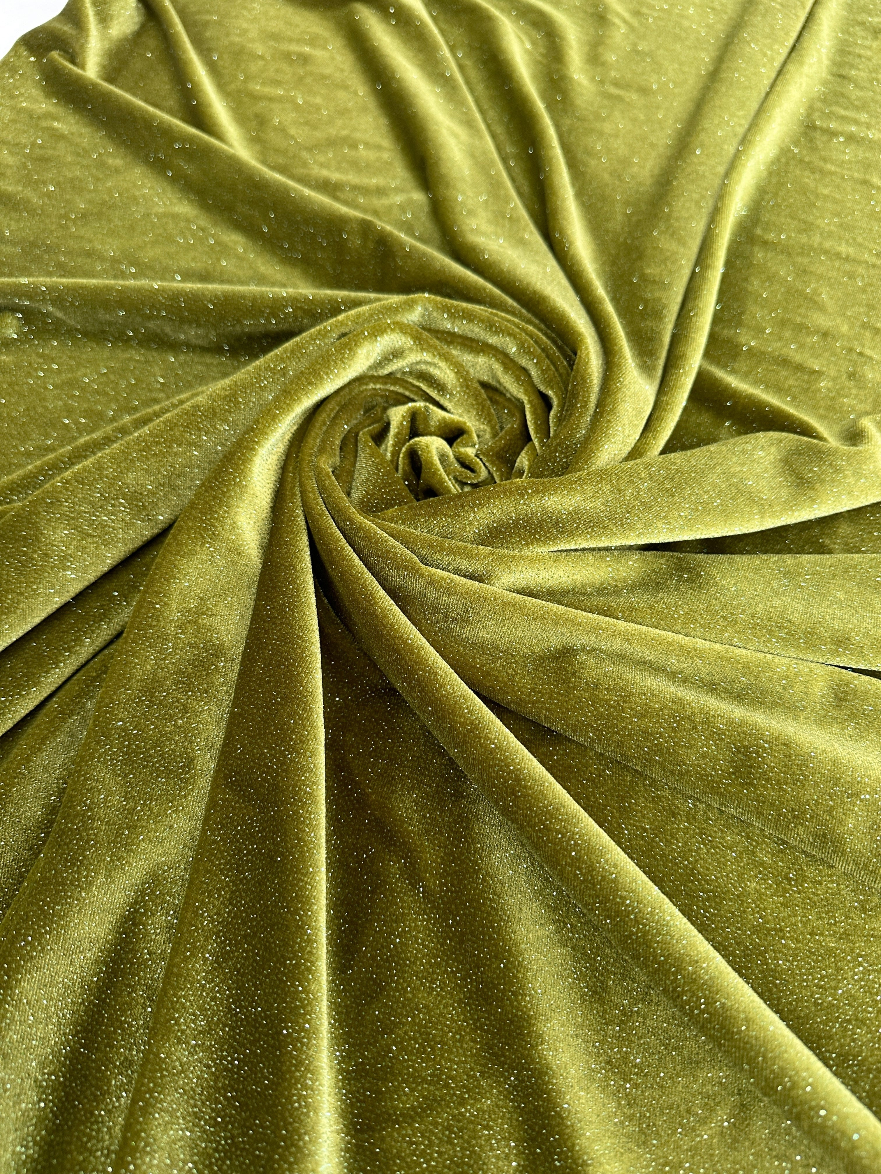 Olive Shimmery Stretch Velvet, shop fabrics online, sewing, fabric store, sewing store, cheap fabric store, kiki textiles, textile by the yard