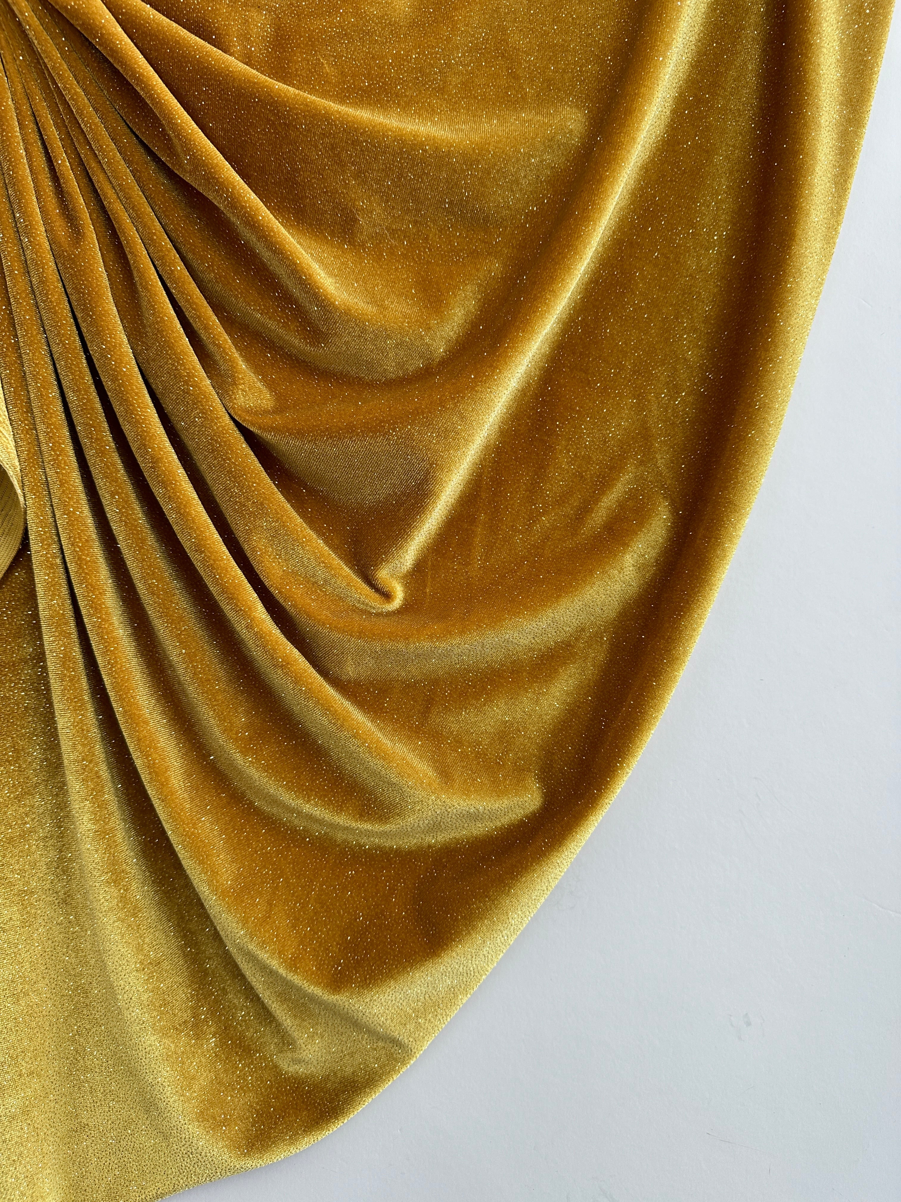 Gold Shimmery Stretch Velvet, Velvet Material, Velvet Fabric, Velour Fabric Sale, Velvet Fabric Online, Stretch Velvet Spandex, Plush Velvet