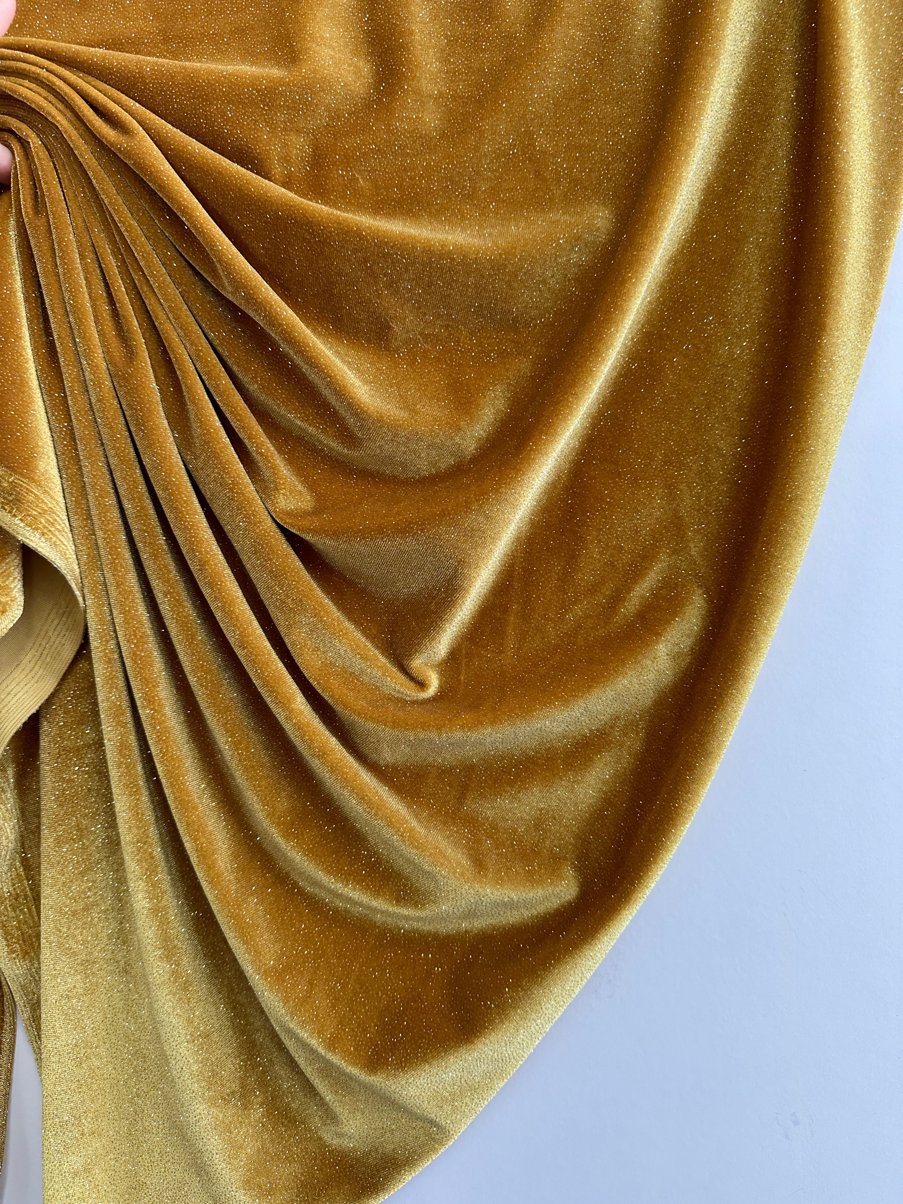 Gold Shimmery Stretch Velvet, Velvet Material, Velvet Fabric, Velour Fabric Sale, Velvet Fabric Online, Stretch Velvet Spandex, Plush Velvet