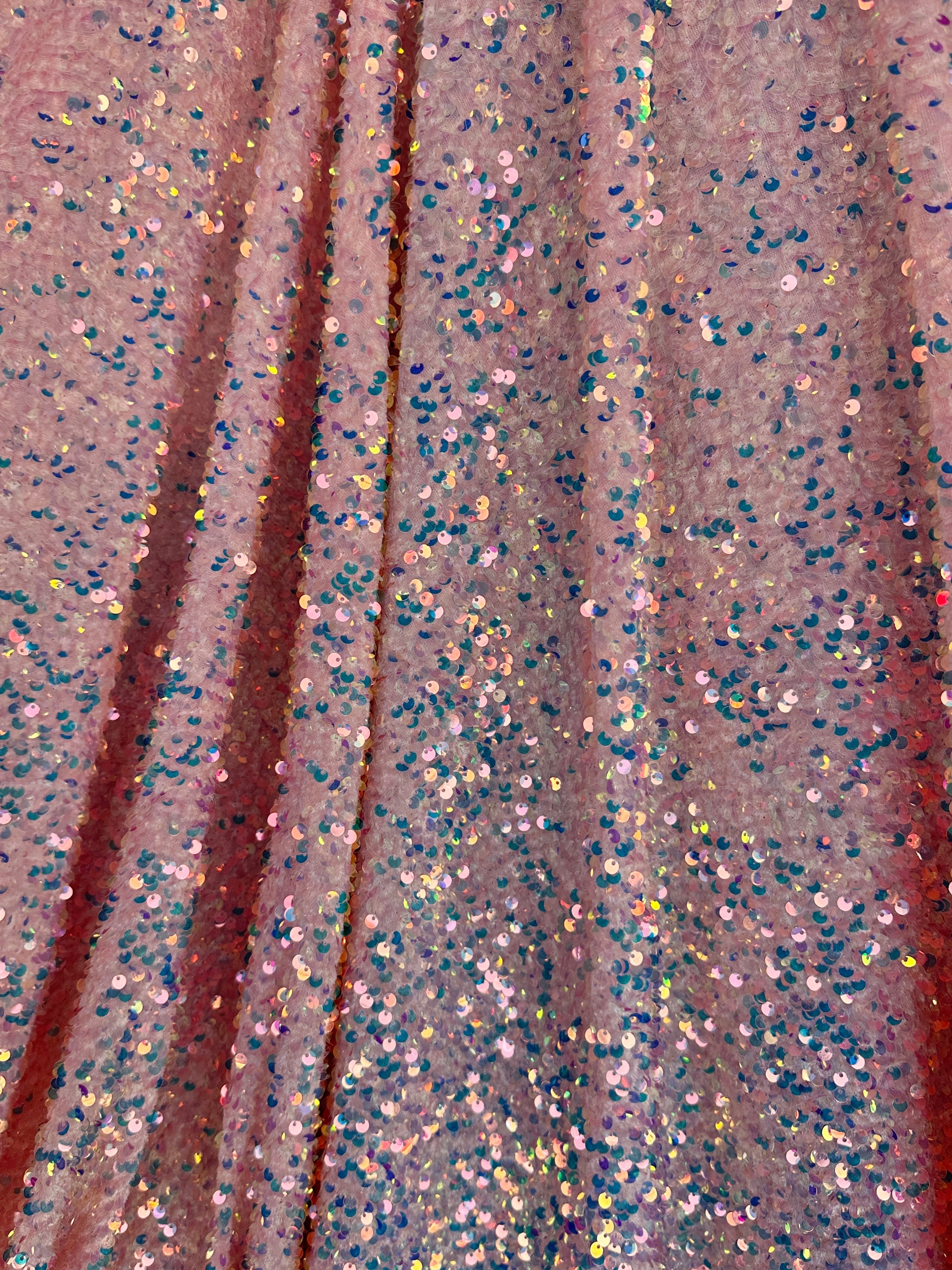 Blush Iridescent Sequin on Velvet, Blush Sequin on velvet, Stretch Sequin Mesh, Stretch Sequin velvet for woman,  Stretch Sequin velvet for bride, Stretch Sequin velvet on sale, Stretch Sequin velvet on discount, Stretch Sequin velvet online