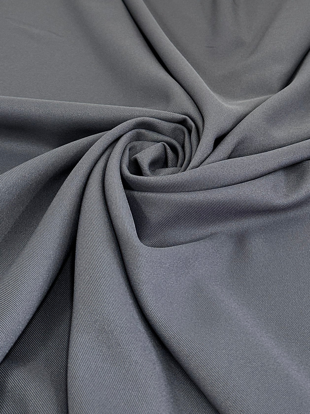 Dark Silver Deluxe Gabardine, Gabardine Fabric Price, Crepe & Gabardine, Stretch Crepe, Twill Gabardine, Brushed Twill, Polyester Gabardine, Crepe on Sale, Solid Fabric