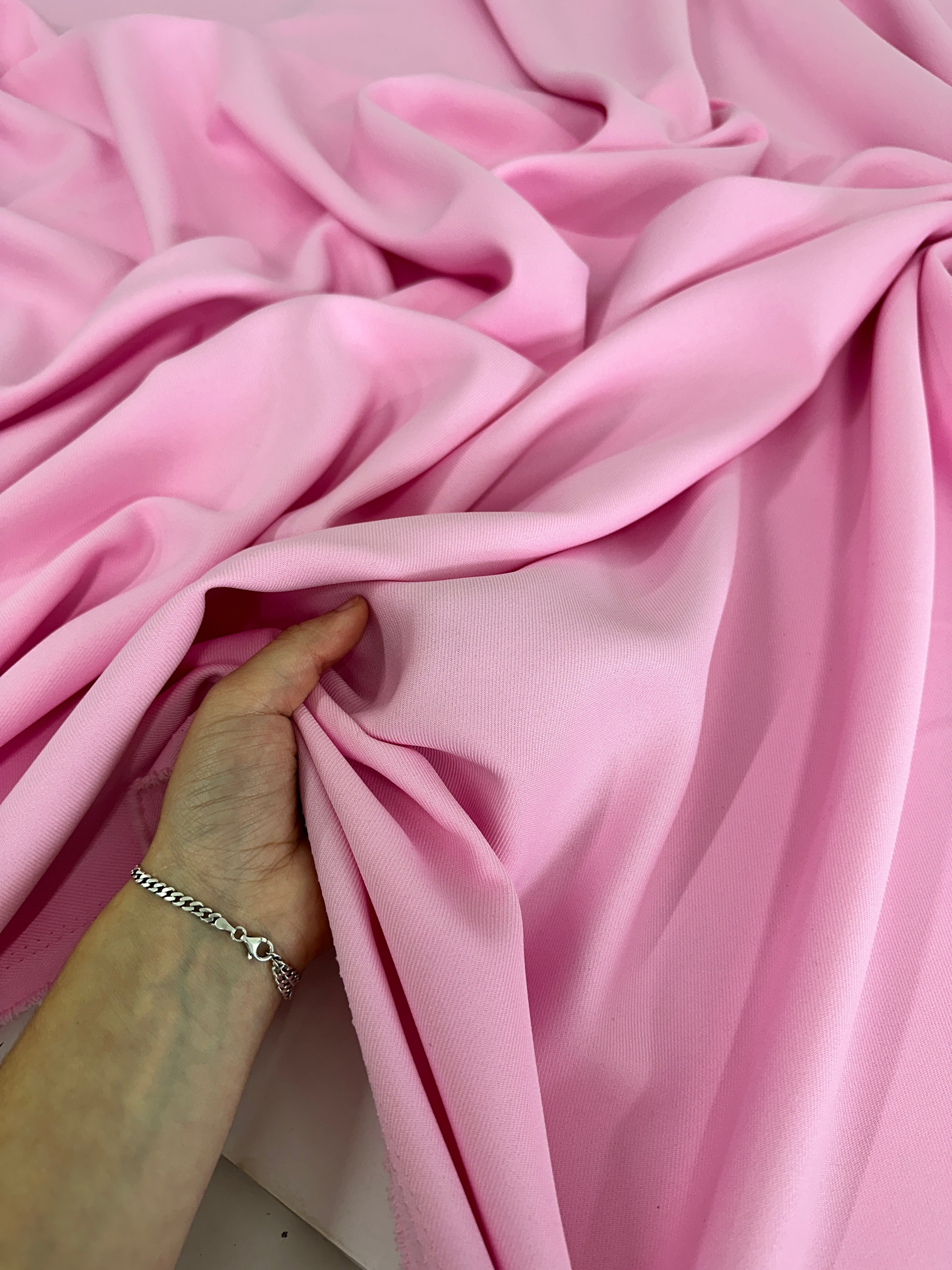 Baby Pink Deluxe Gabardine, Gabardine Fabric Price, Crepe & Gabardine, Stretch Crepe, Twill Gabardine, Brushed Twill, Polyester Gabardine, Crepe on Sale, Solid Fabric