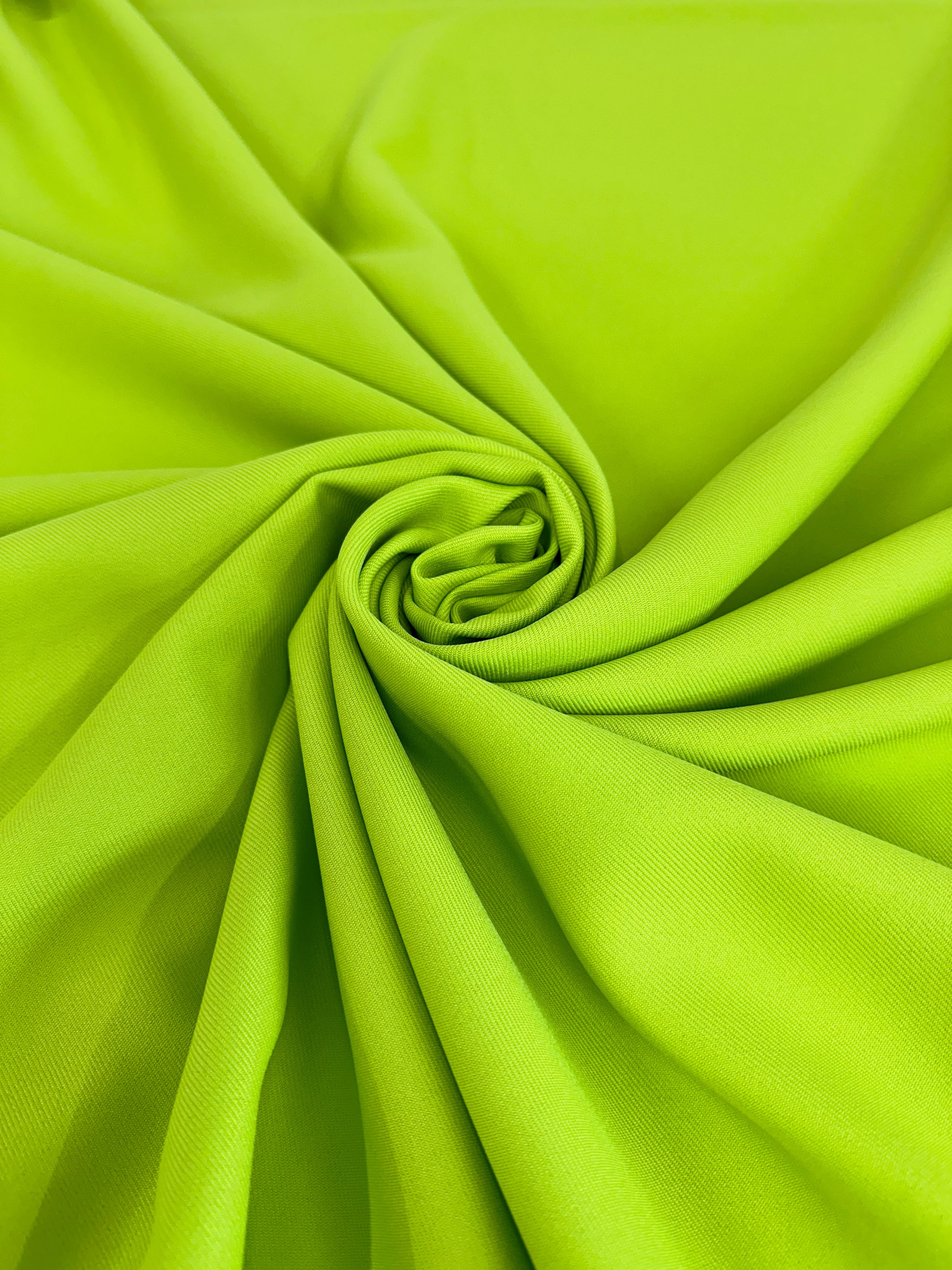 Deluxe Lime Green Gabardine, Gabardine Fabric Price, Crepe & Gabardine, Stretch Crepe, Twill Gabardine, Brushed Twill, Polyester Gabardine, Crepe on Sale, Solid Fabric