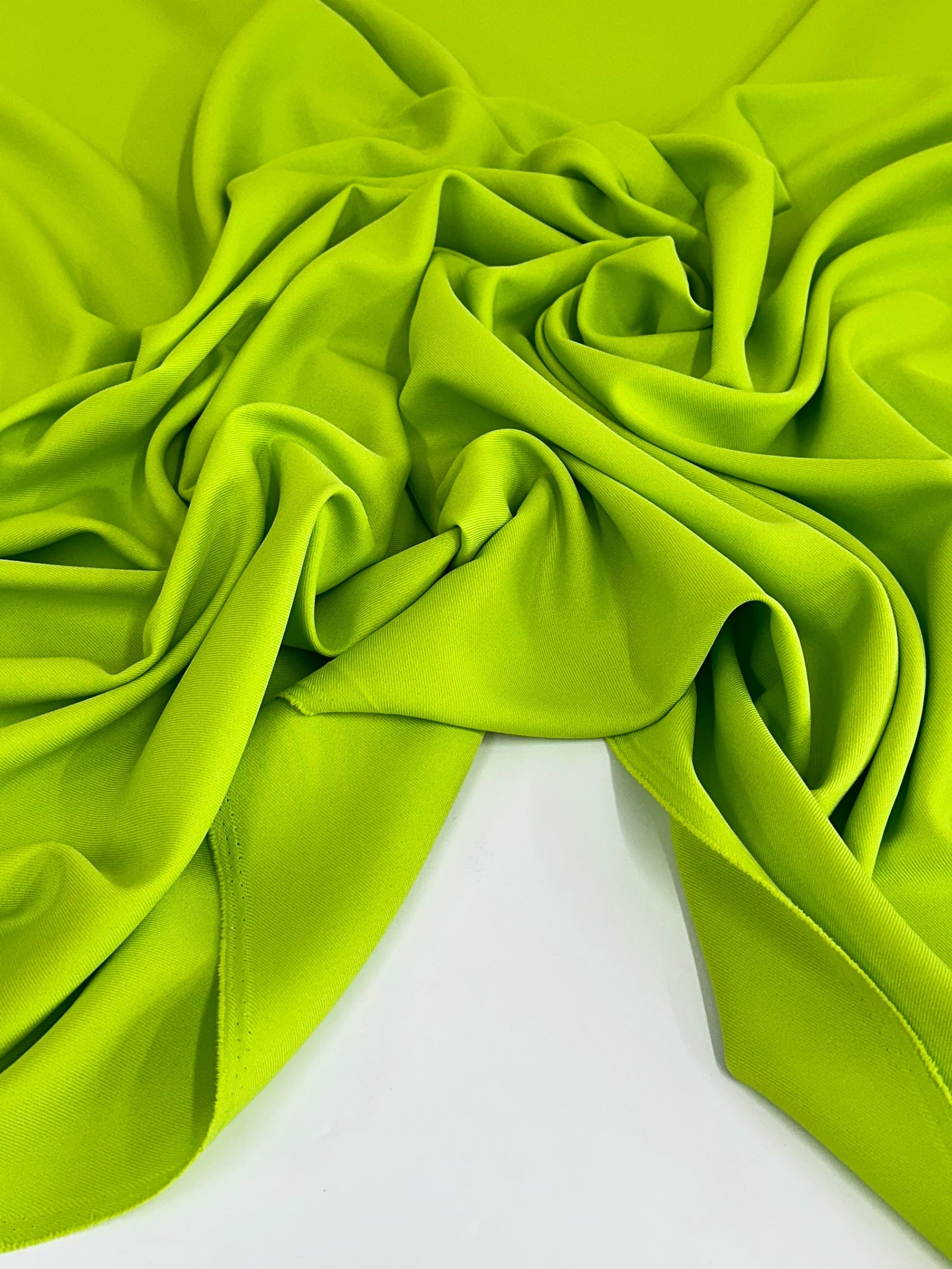 Deluxe Lime Green Gabardine, Gabardine Fabric Price, Crepe & Gabardine, Stretch Crepe, Twill Gabardine, Brushed Twill, Polyester Gabardine, Crepe on Sale, Solid Fabric