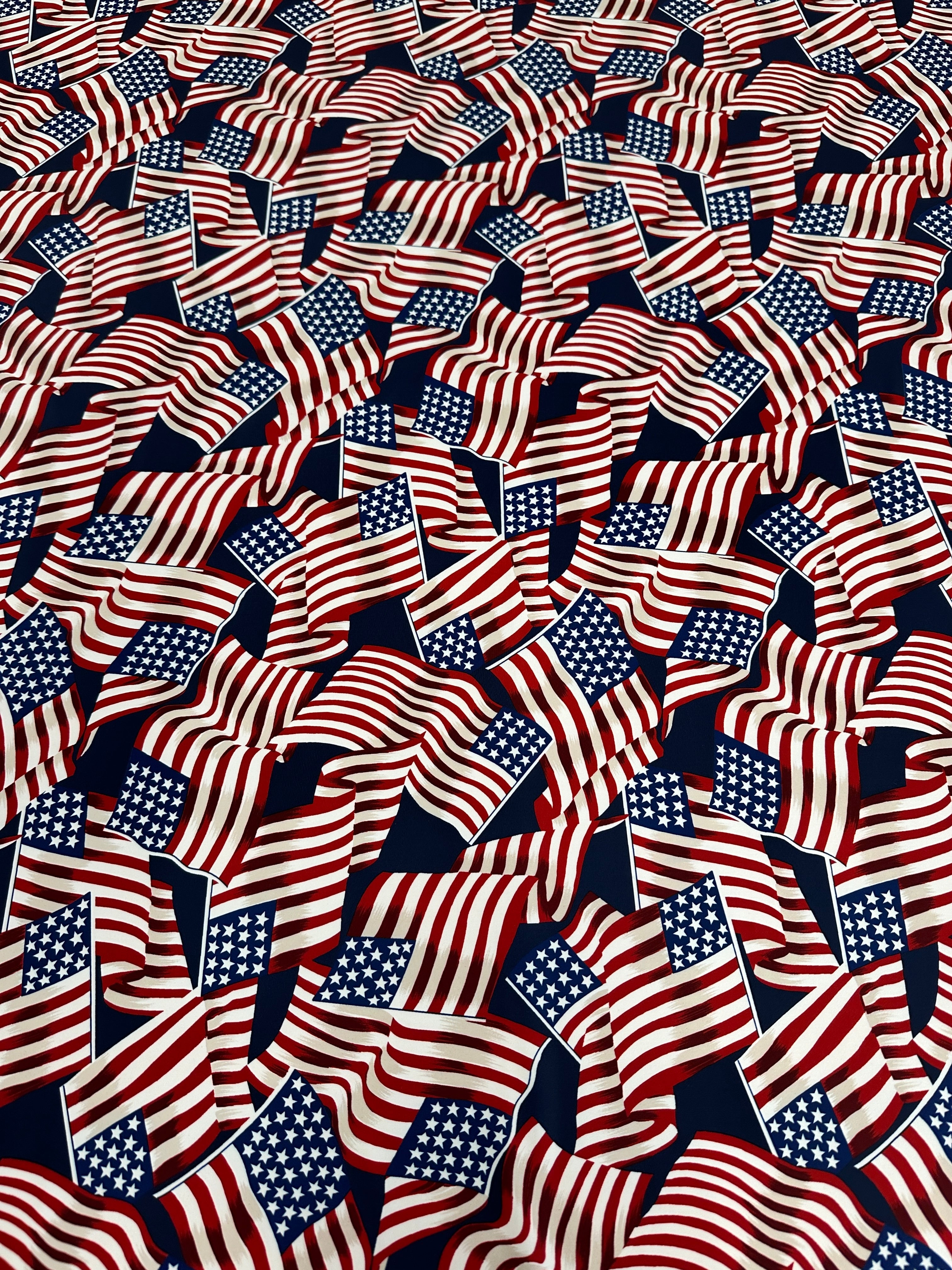 American Flag Nylon Spandex, Multicolor Spandex, Nylon Spandex, Shiny Spandex,Stretch Fabric, 4 way stretch fabric, Fabric on Sale, Activewear Fabric, Polyester Fabric