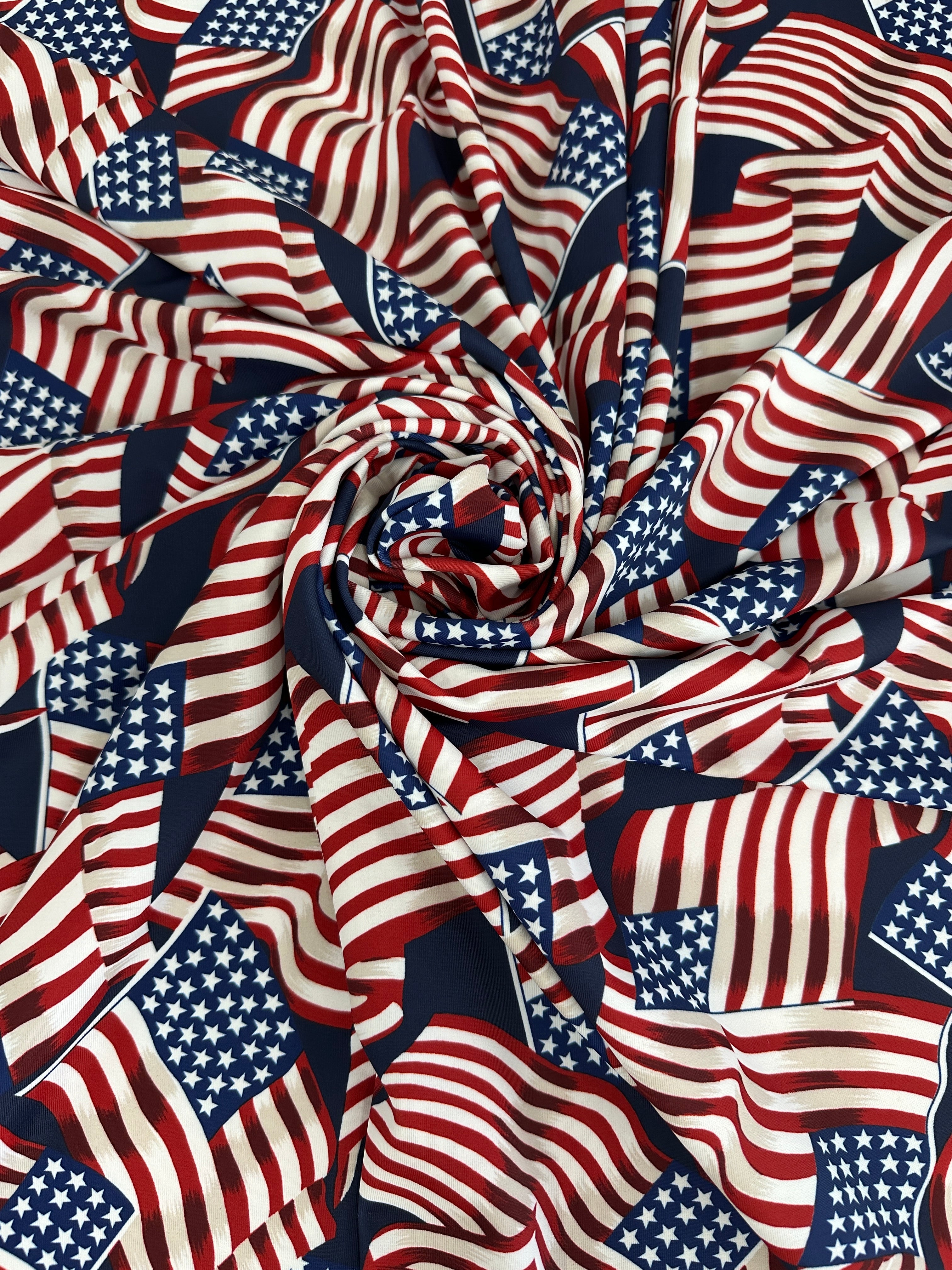 American Flag Nylon Spandex, online textile store, sewing, fabric store, sewing store, cheap fabric store, kiki textiles