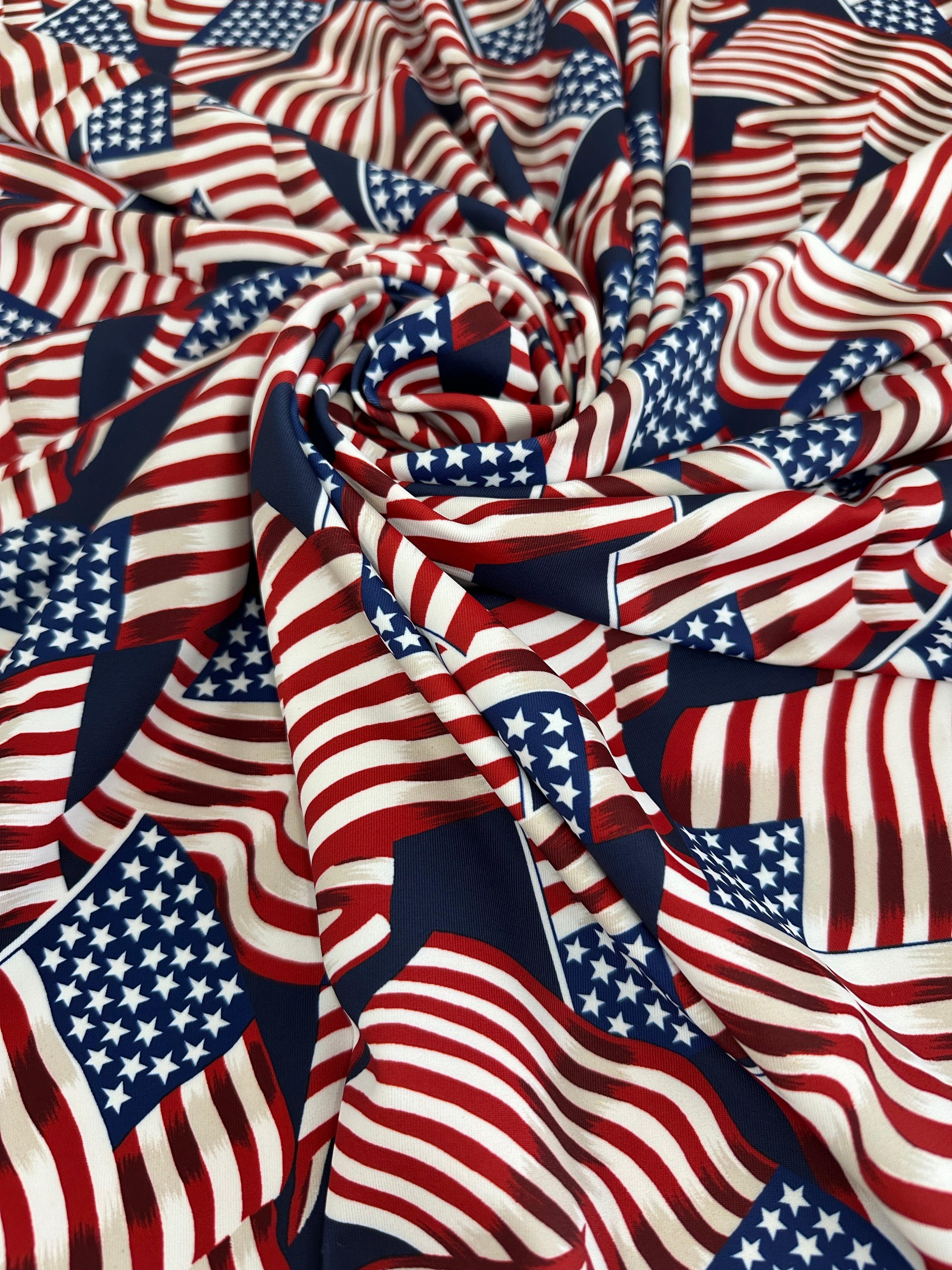 American Flag Nylon Spandex, online textile store, sewing, fabric store, sewing store, cheap fabric store, kiki textiles