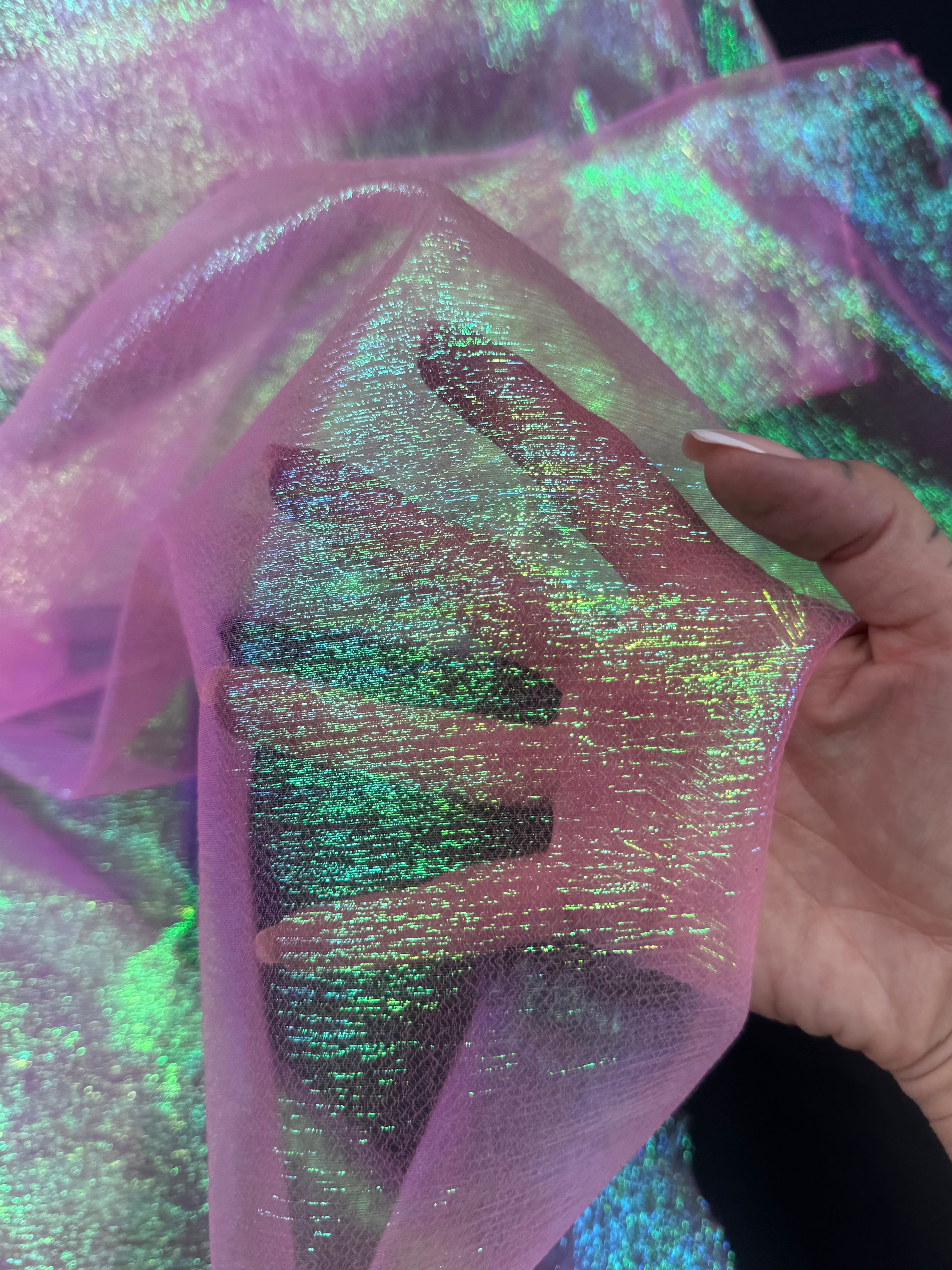 Hot Pink Iridescent Crushed Organza, shop fabrics online, sewing, fabric store, sewing store, cheap fabric store, kiki textiles, textile by the yard