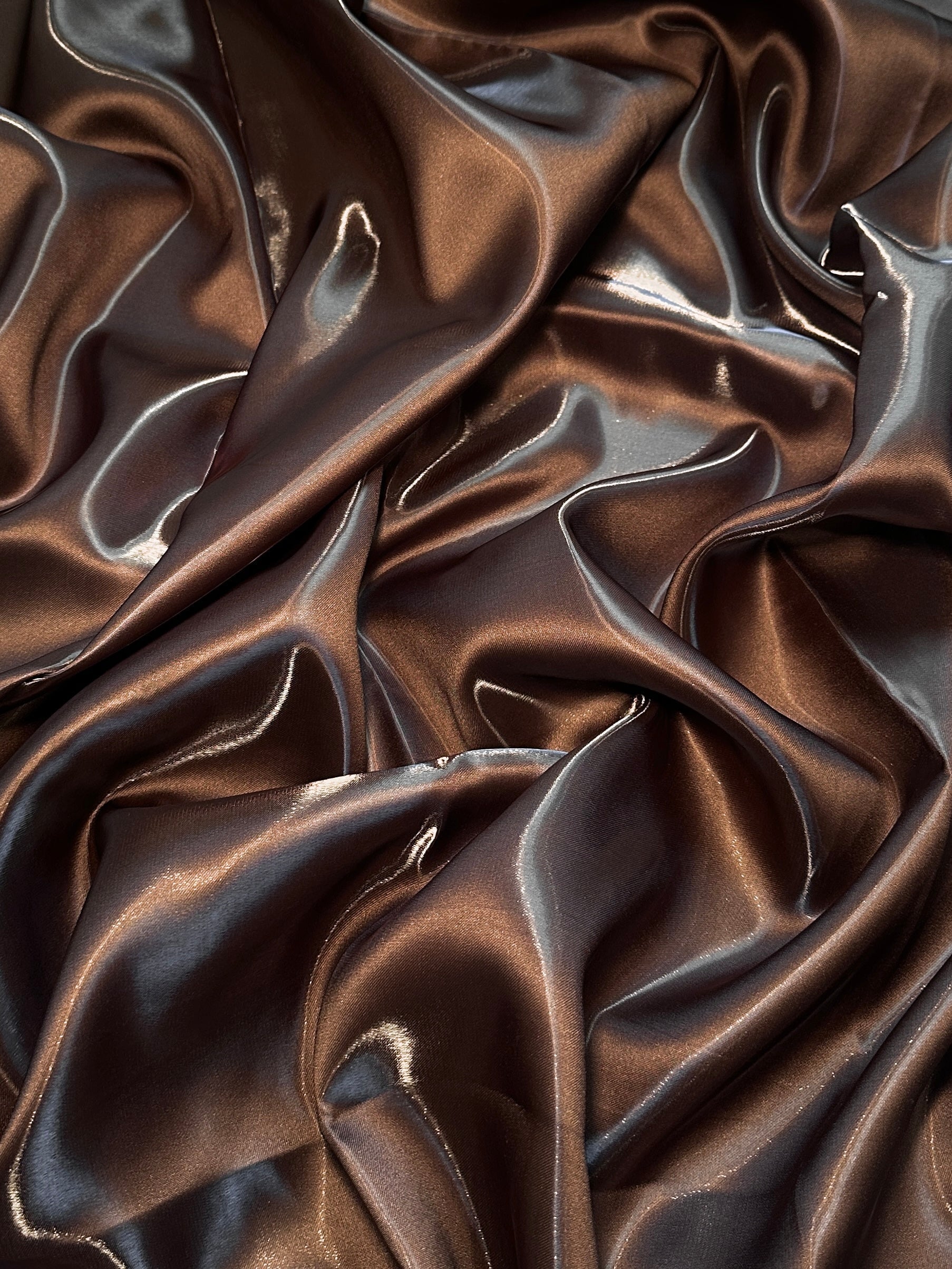 Chocolate Brown Liquid Bridal Satin, Luxury Silky Satin, Liquid Bridal Satin, Silky Satin, Premium Stretch Bridal Satin, Satin for Bride, Satin for Women, Satin in Low Price, Cheap Satin, Satin on Sale