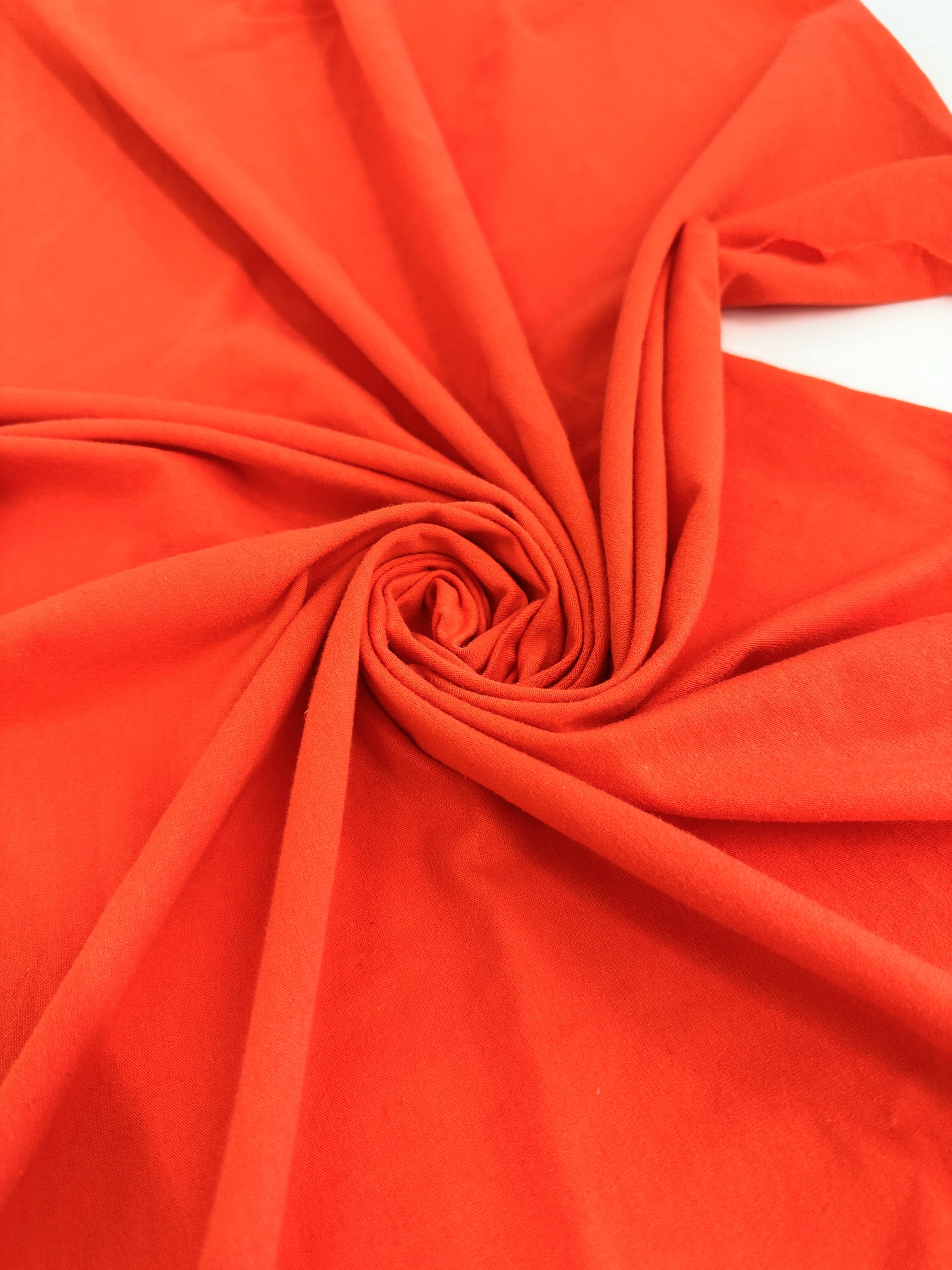 Orange Cotton Jersey Knit, Cotton Spandex, Shiny Spandex, Stretch Fabric, Cotton Jersey Spandex, Cotton Jersey, Jersey Spandex, Cotton fabric