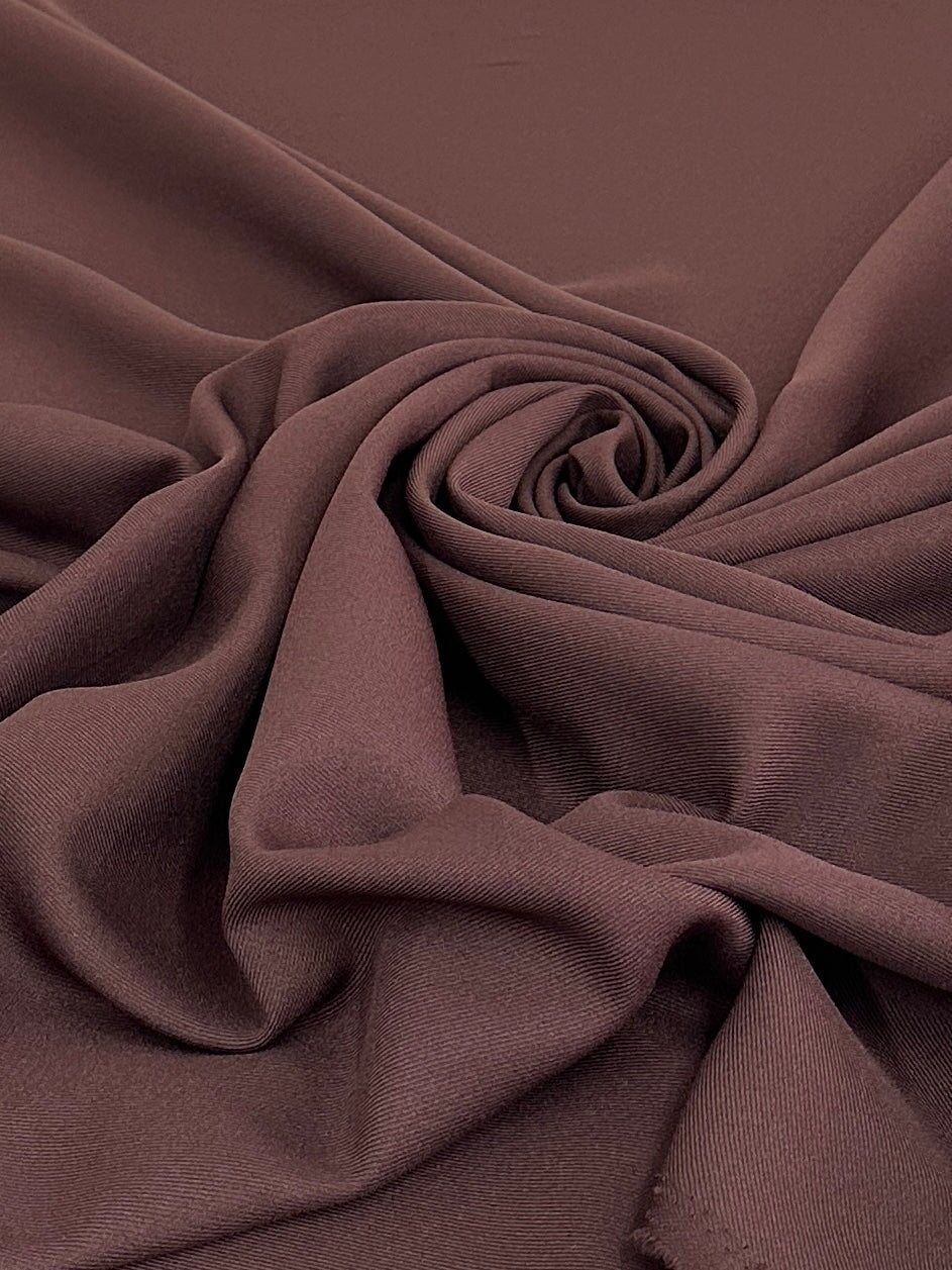 Chocolate Brown Deluxe Gabardine, Gabardine Fabric Price, Crepe & Gabardine, Stretch Crepe, Twill Gabardine, Brushed Twill, Polyester Gabardine, Crepe on Sale, Solid Fabric