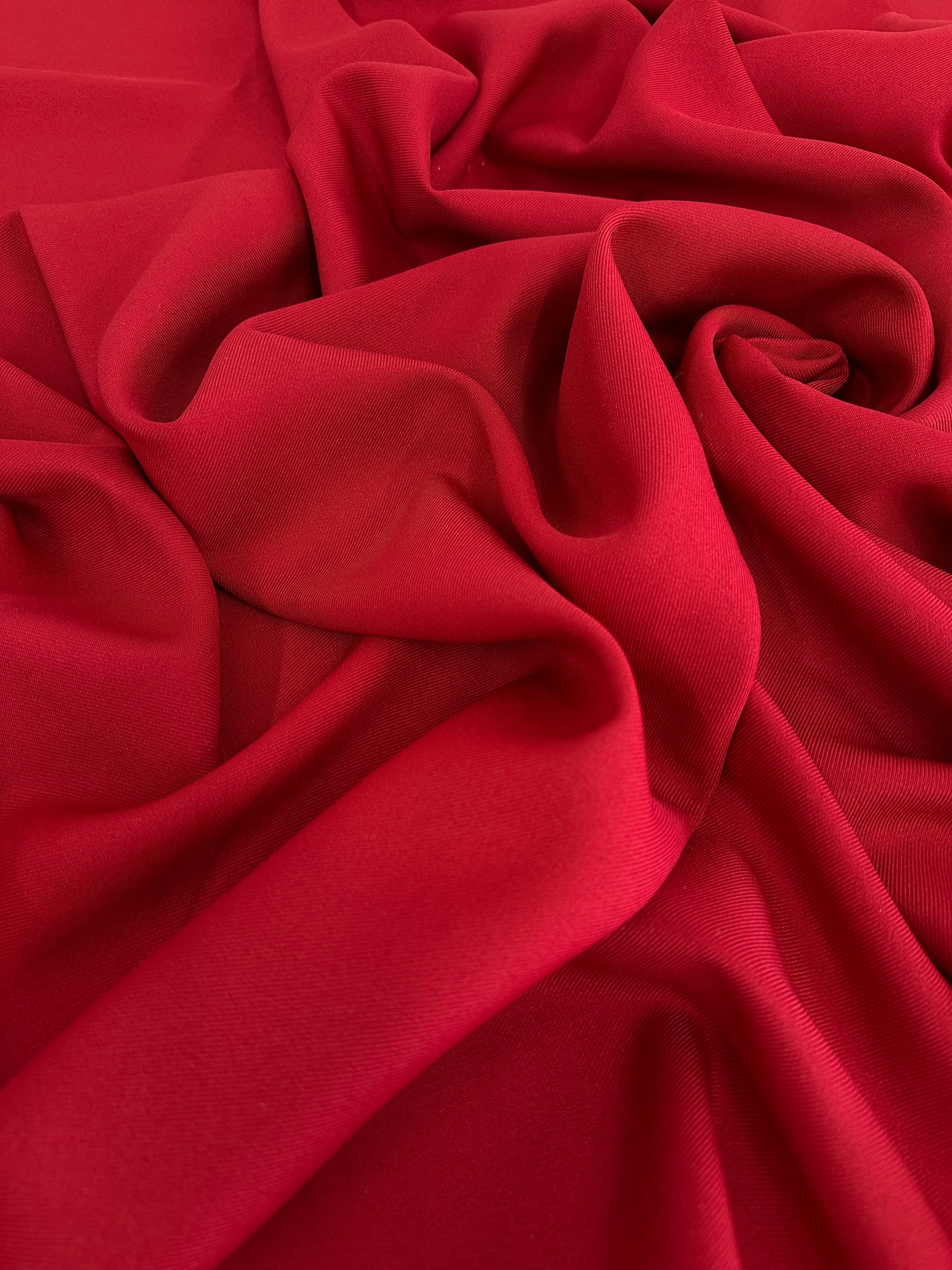 Deluxe Red Gabardine, Gabardine Fabric Price, Crepe & Gabardine, Stretch Crepe, Twill Gabardine, Brushed Twill, Polyester Gabardine, Crepe on Sale, Solid Fabric