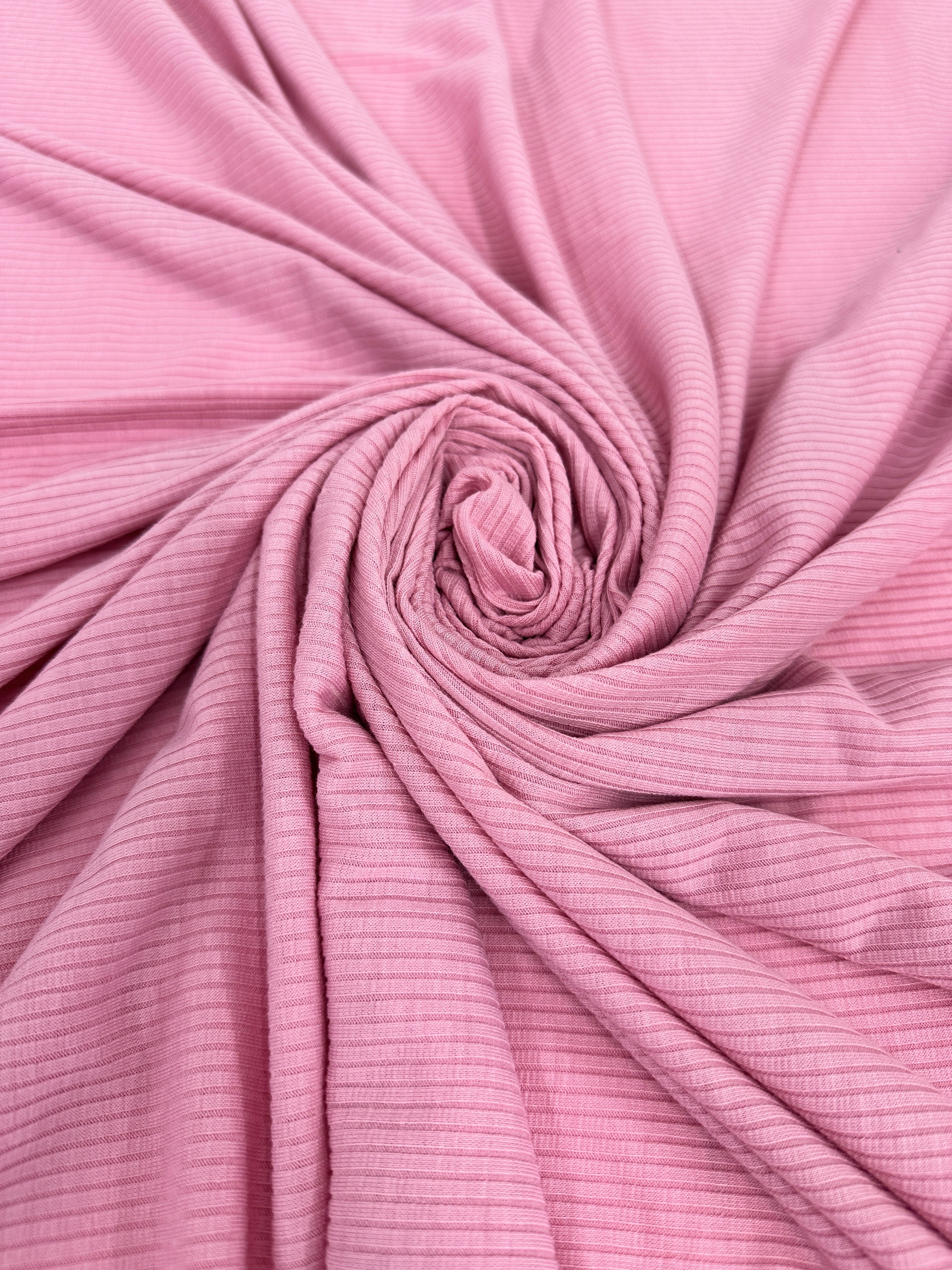 Pink Solid Rib Knit, Jersey Knit, 4 Way Stretch Fabric, Chunky Knit, Knit Fabric by the Yard, Spandex Fabric, Textured Knit