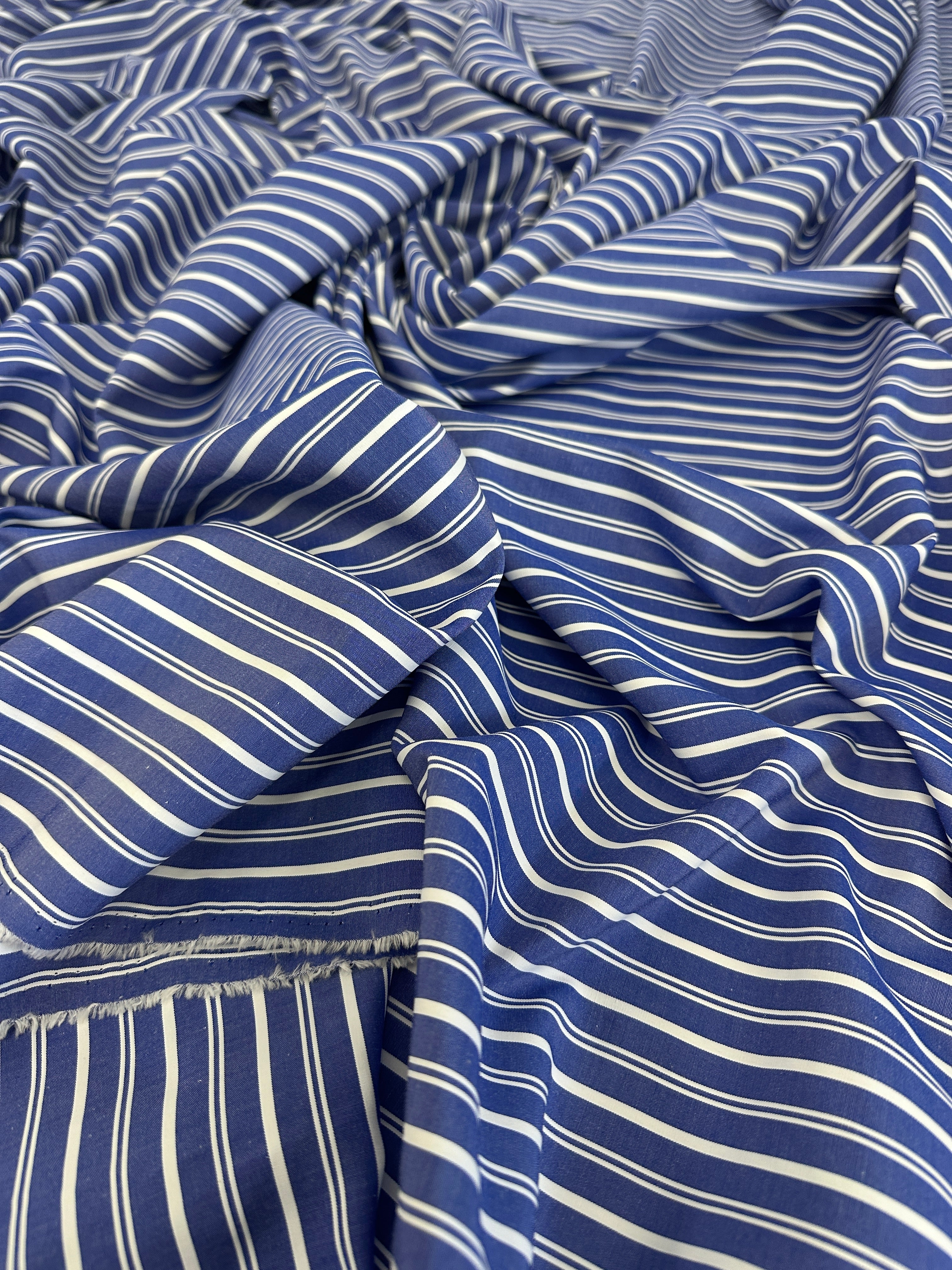 Blue White Striped Organic Cotton, Organic cotton, Breathable fabric, Lightweight fabric, Fair trade cotton, Cotton yarn, Gauze fabric, Cotton fashion, Tie-dye fabric