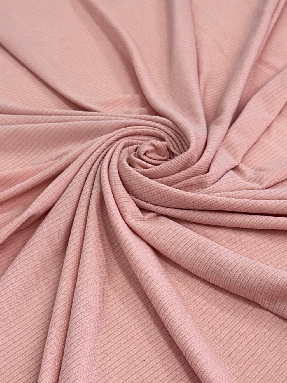 Blush Pink Solid Rib Knit, Jersey Knit, 4 Way Stretch Fabric, Chunky Knit, Knit Fabric by the Yard, Spandex Fabric, Textured Knit