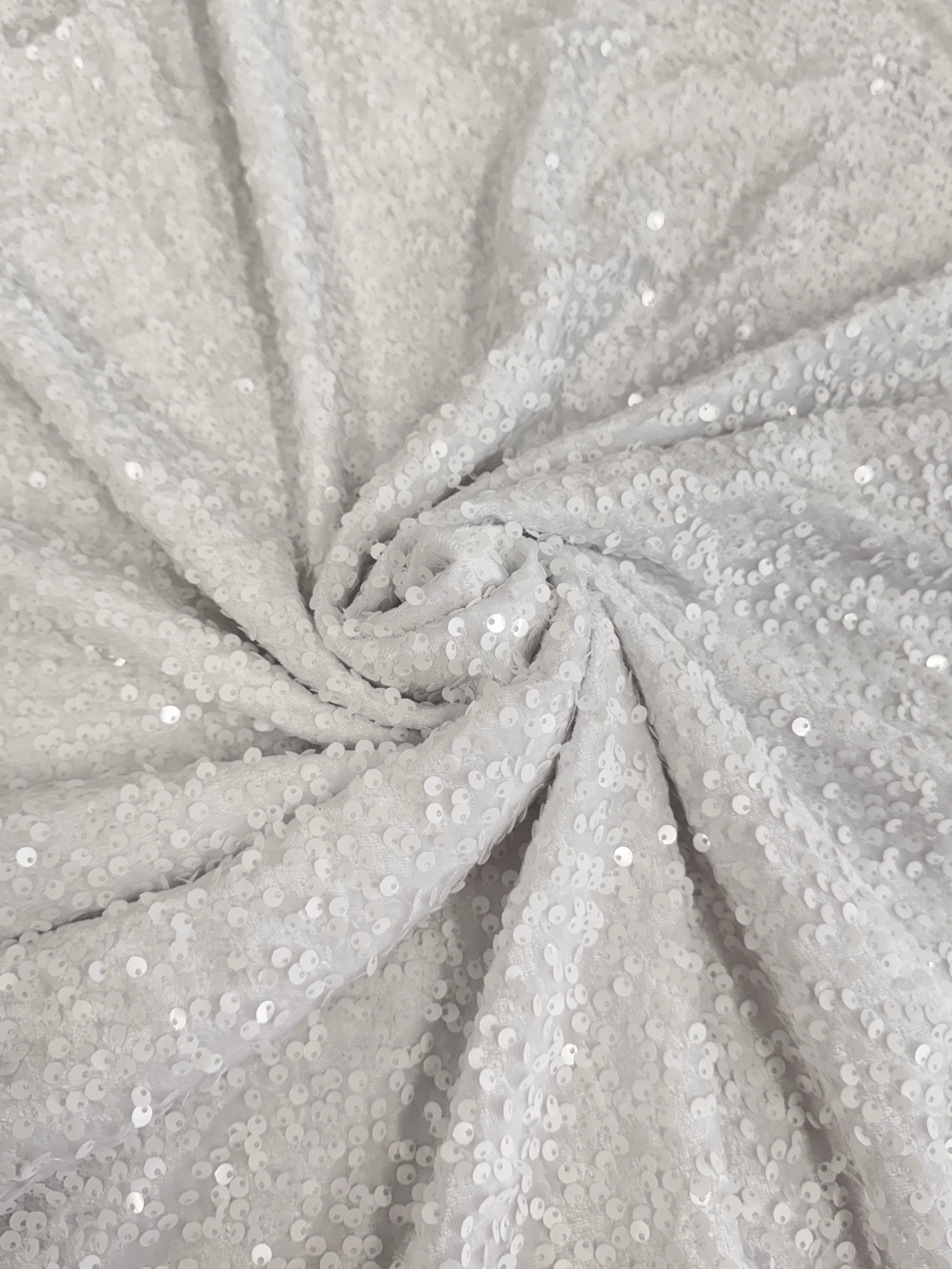 White Sequins Velvet, Sequin on velvet, Stretch Sequin Mesh, Stretch Sequin velvet for woman,  Stretch Sequin velvet for bride, Stretch Sequin velvet on sale, Stretch Sequin velvet on discount, Stretch Sequin velvet online