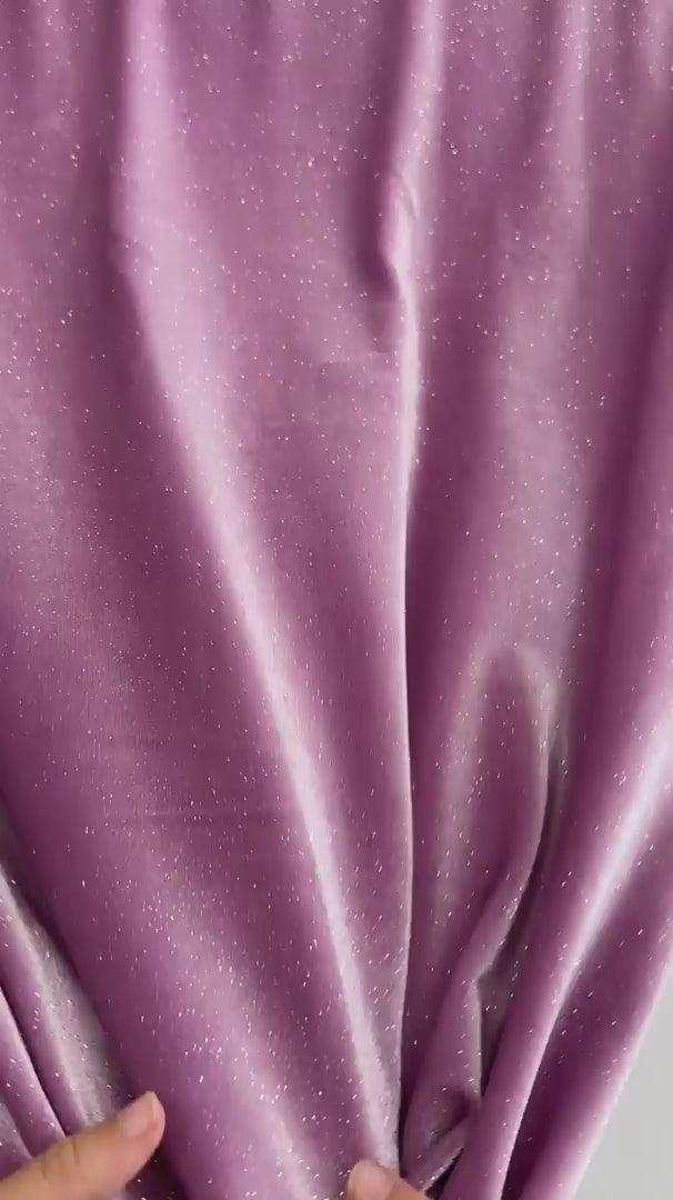 Mauve Shimmery Stretch Velvet, Velvet Material, Velvet Fabric, Velour Fabric Sale, Velvet Fabric Online, Stretch Velvet Spandex, Plush Velvet