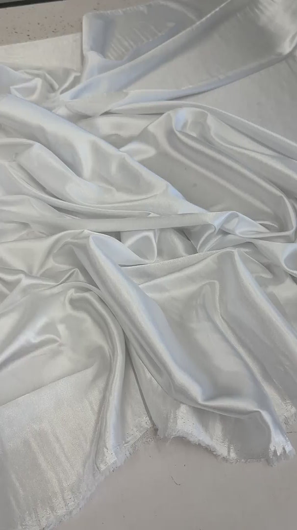 Off White Luxury Silky Satin, Luxury Silky Satin, Silky Satin, Premium Stretch Crepe Back Satin, Satin for Bride, Satin for Women, Satin in Low Price, Cheap Satin, Satin on Sale