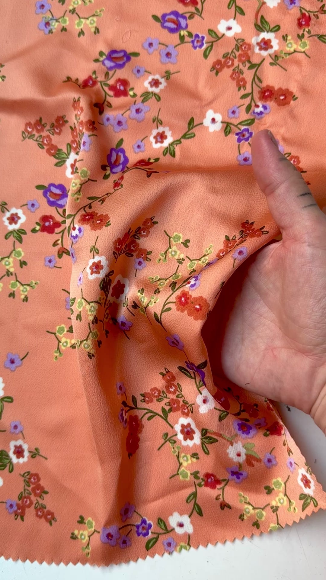 orange Floral Print Satin, light orange floral print Satin, rose Printed Satin, best quality Printed Satin, Printed Satin for bridal wear, Printed Satin for party wear, Printed Satin in low price, premium Printed Satin