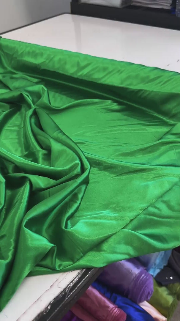 Kelly Green Luxury Silky Satin, Luxury Silky Satin, Silky Satin, Premium Stretch Crepe Back Satin, Satin for Bride, Satin for Women, Satin in Low Price, Cheap Satin, Satin on Sale