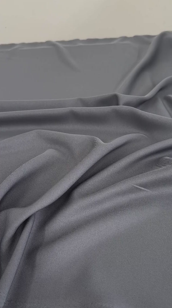 Dark Silver Deluxe Gabardine, Gabardine Fabric Price, Crepe & Gabardine, Stretch Crepe, Twill Gabardine, Brushed Twill, Polyester Gabardine, Crepe on Sale, Solid Fabric